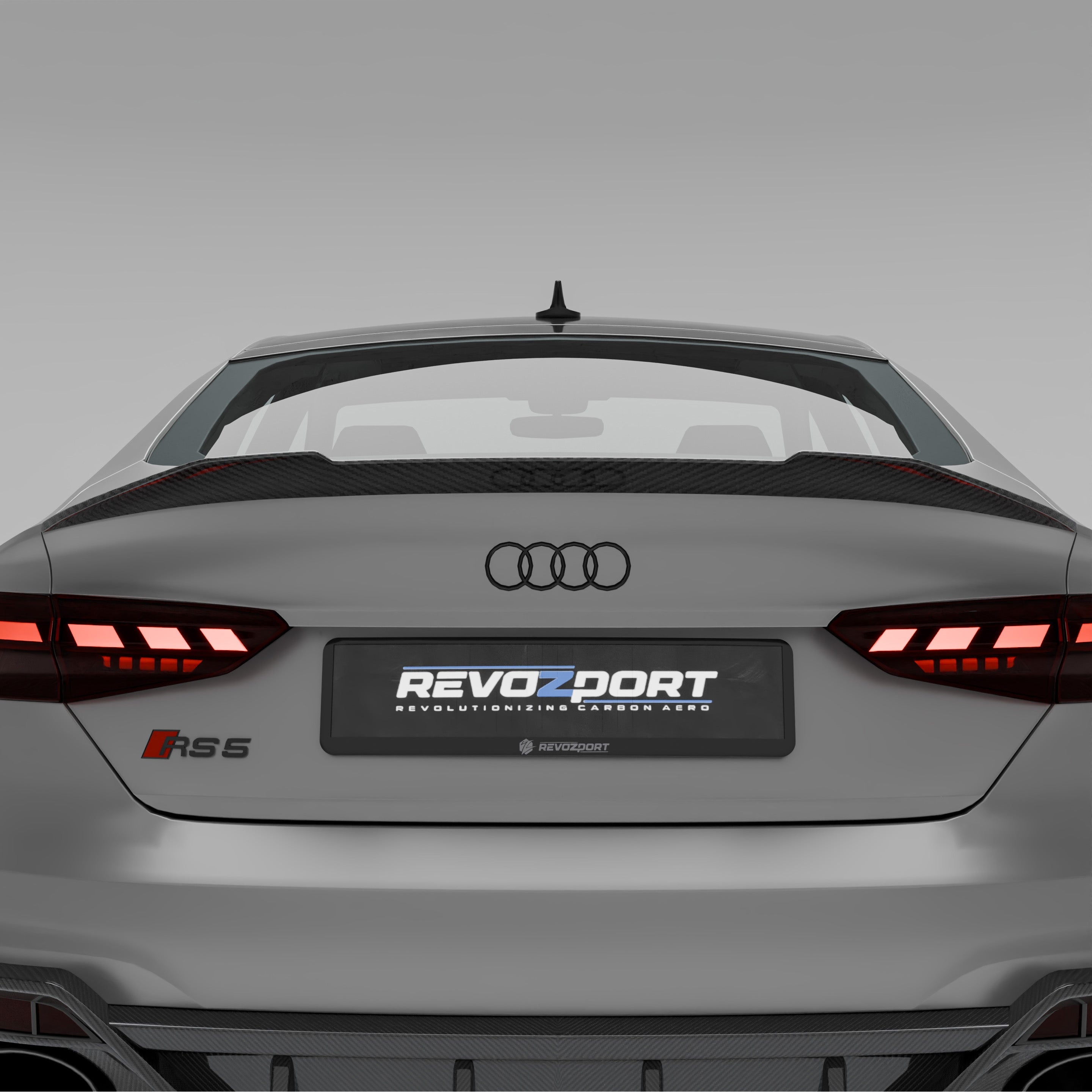 RevoZport Carbon Fiber Spoiler Compatible With Audi RS5 B9.5 Facelift Sportback
