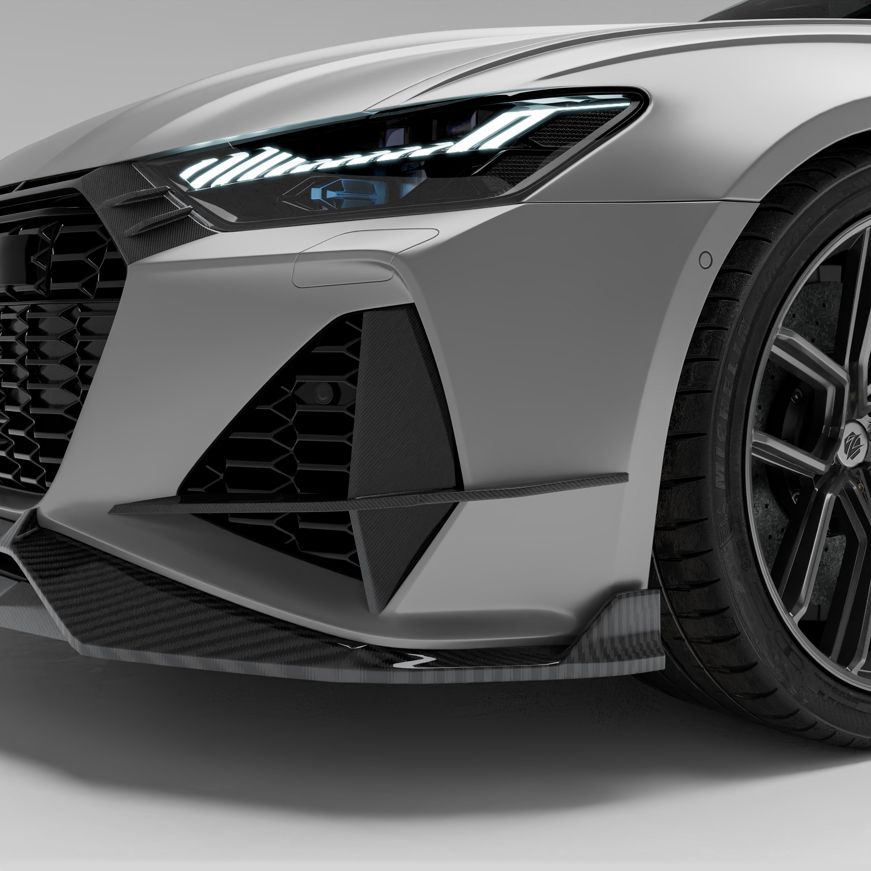 RevoZport Carbon Fiber Canards Compatible With Audi RS6 C8