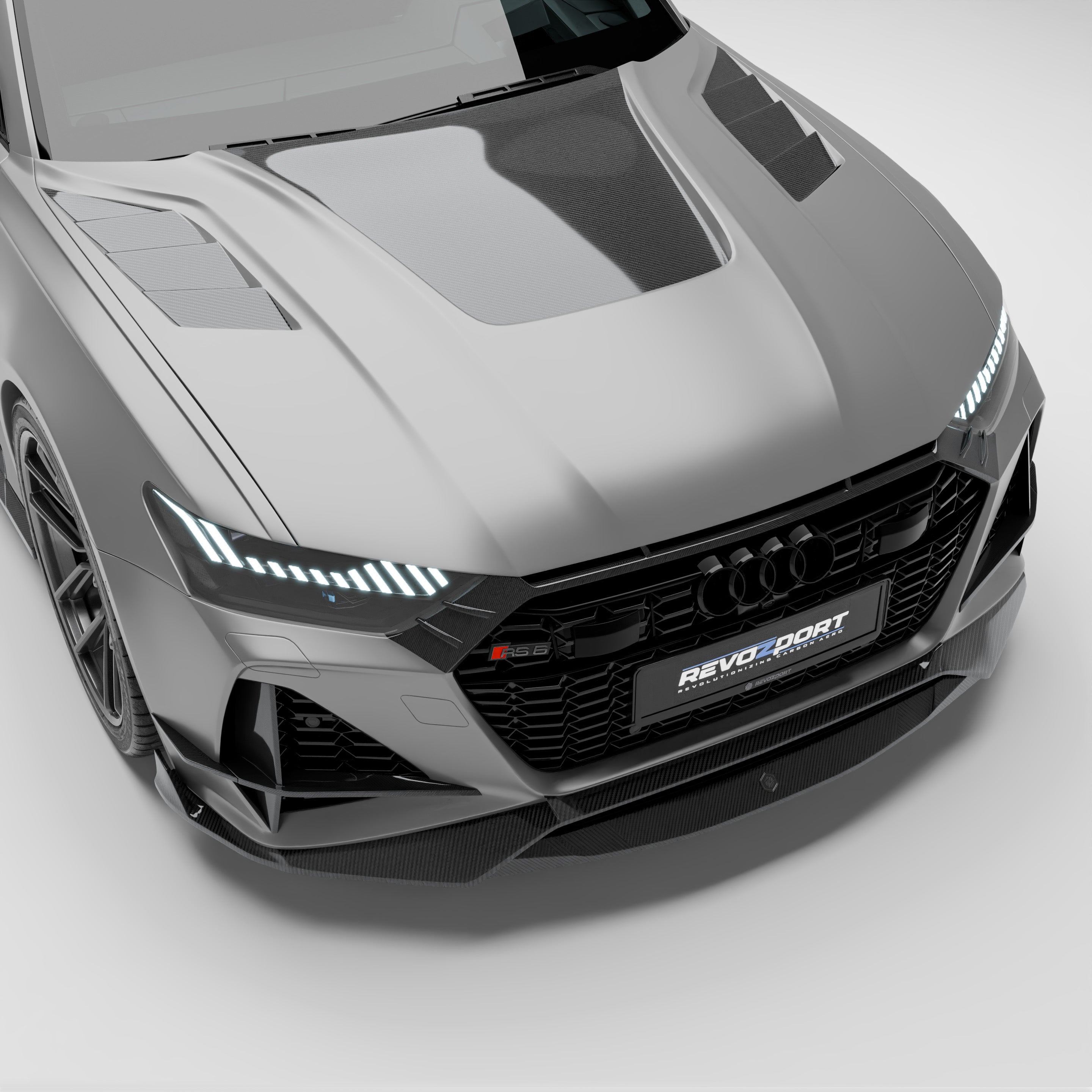 RevoZport Carbon Fiber Hood Compatible With Audi RS6 C8