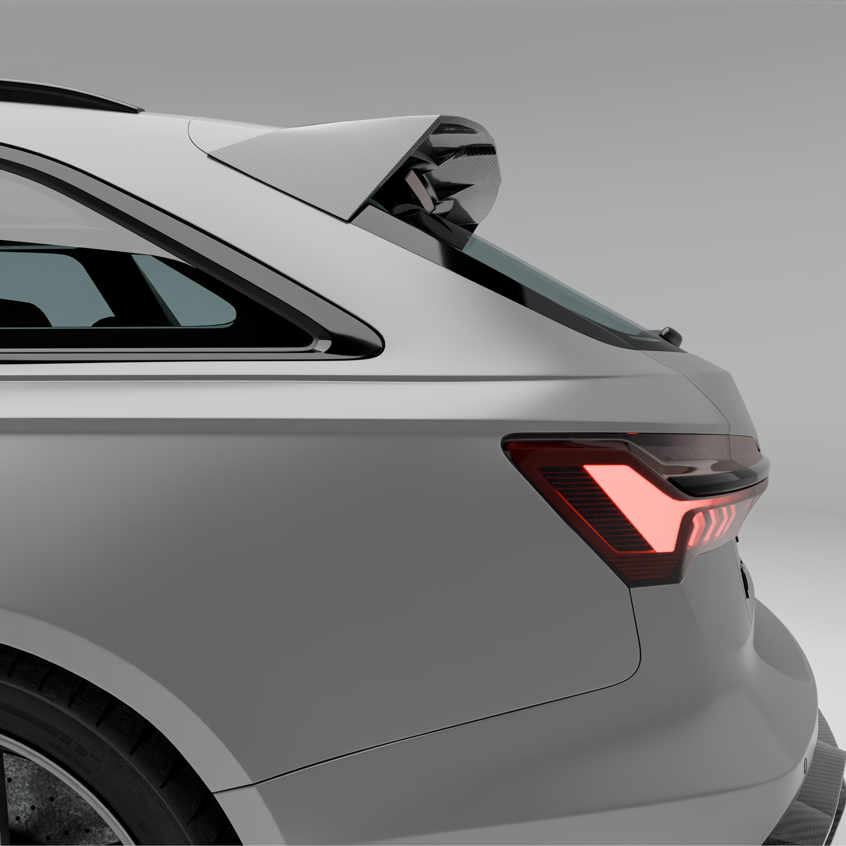 RevoZport Carbon Fiber Roof Spoiler Compatible With Audi RS6 C8