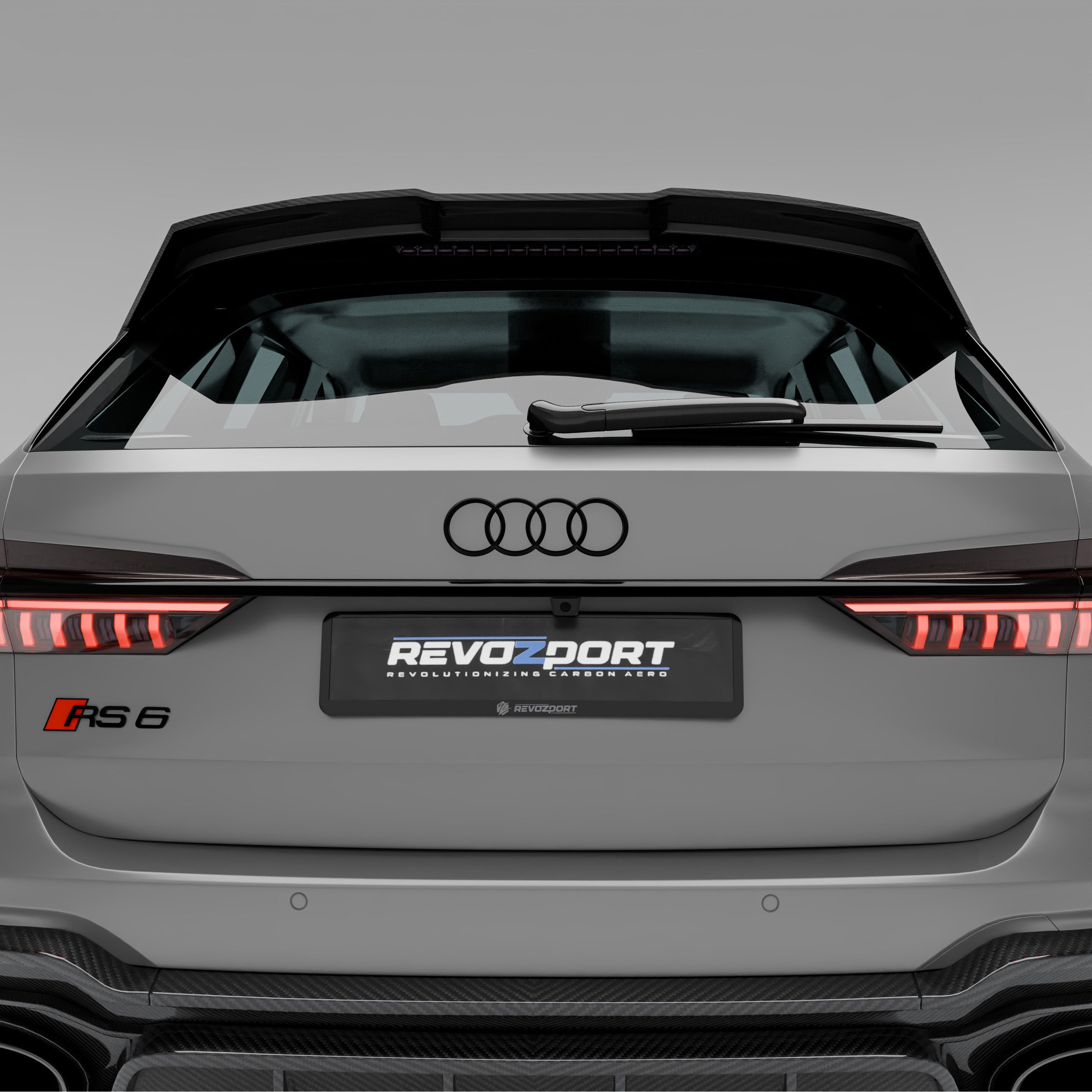 RevoZport Carbon Fiber Roof Spoiler Compatible With Audi RS6 C8