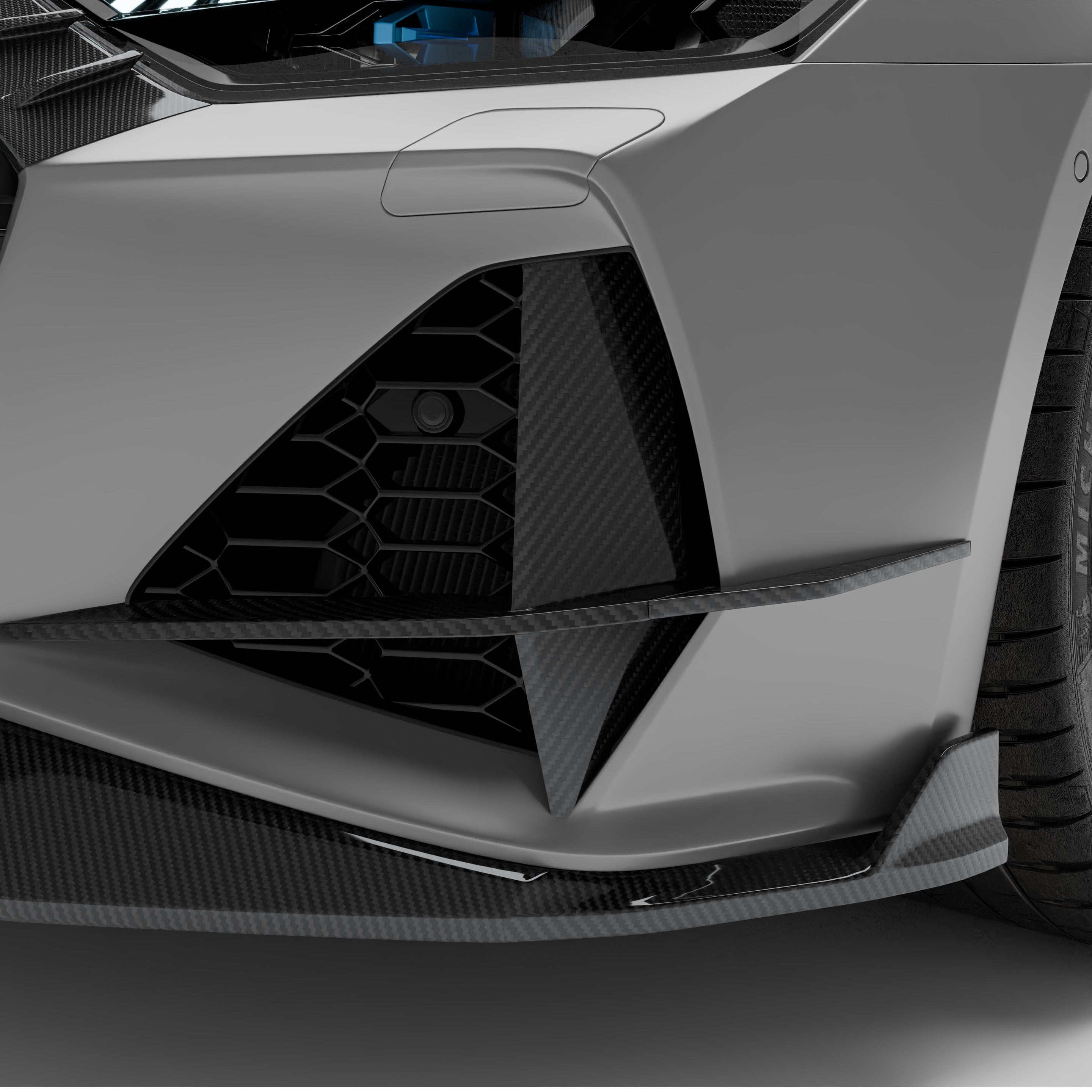 RevoZport Carbon Fiber Canards Compatible With Audi RS7 C8