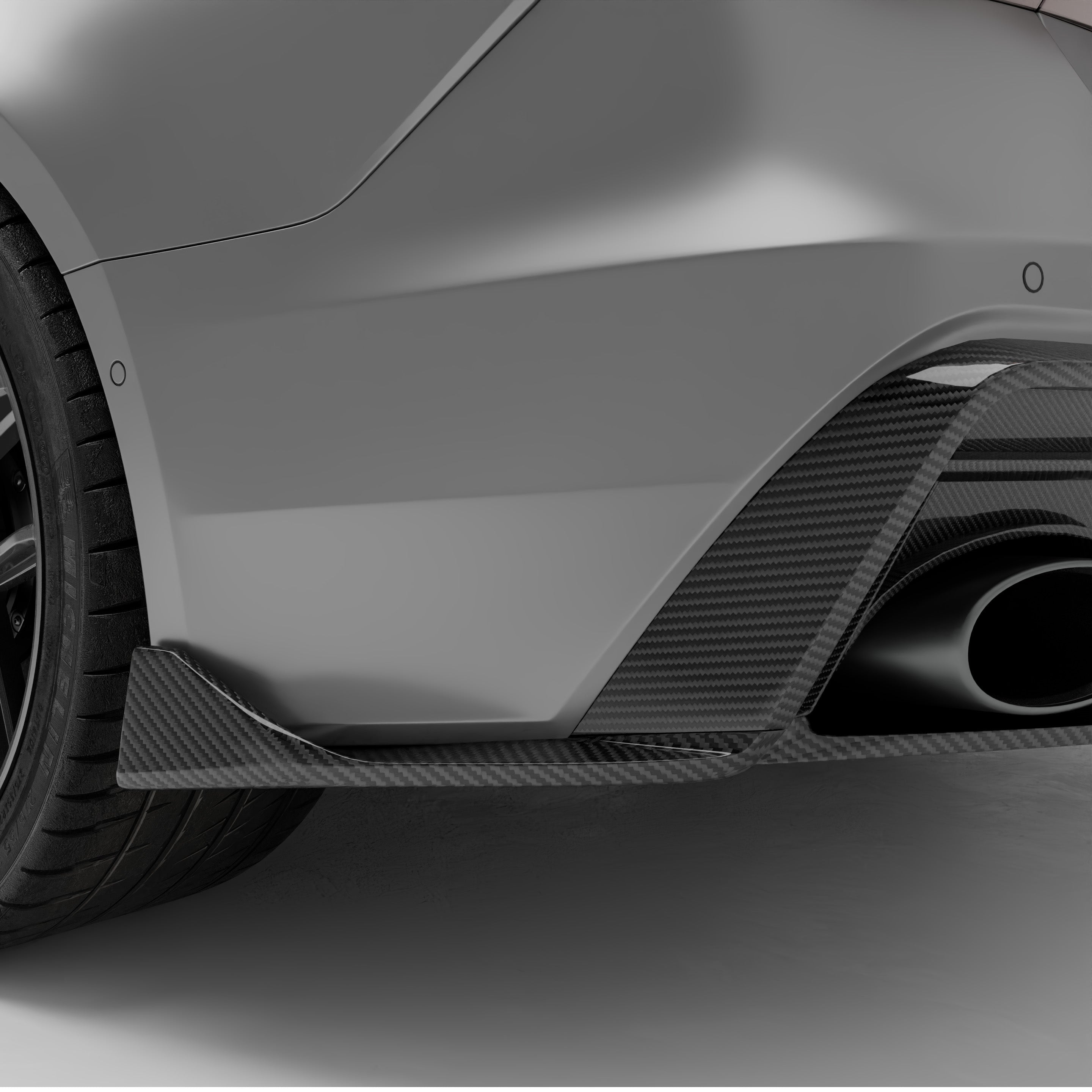 RevoZport Carbon Fiber Rear Diffuser Compatible With Audi RS7 C8
