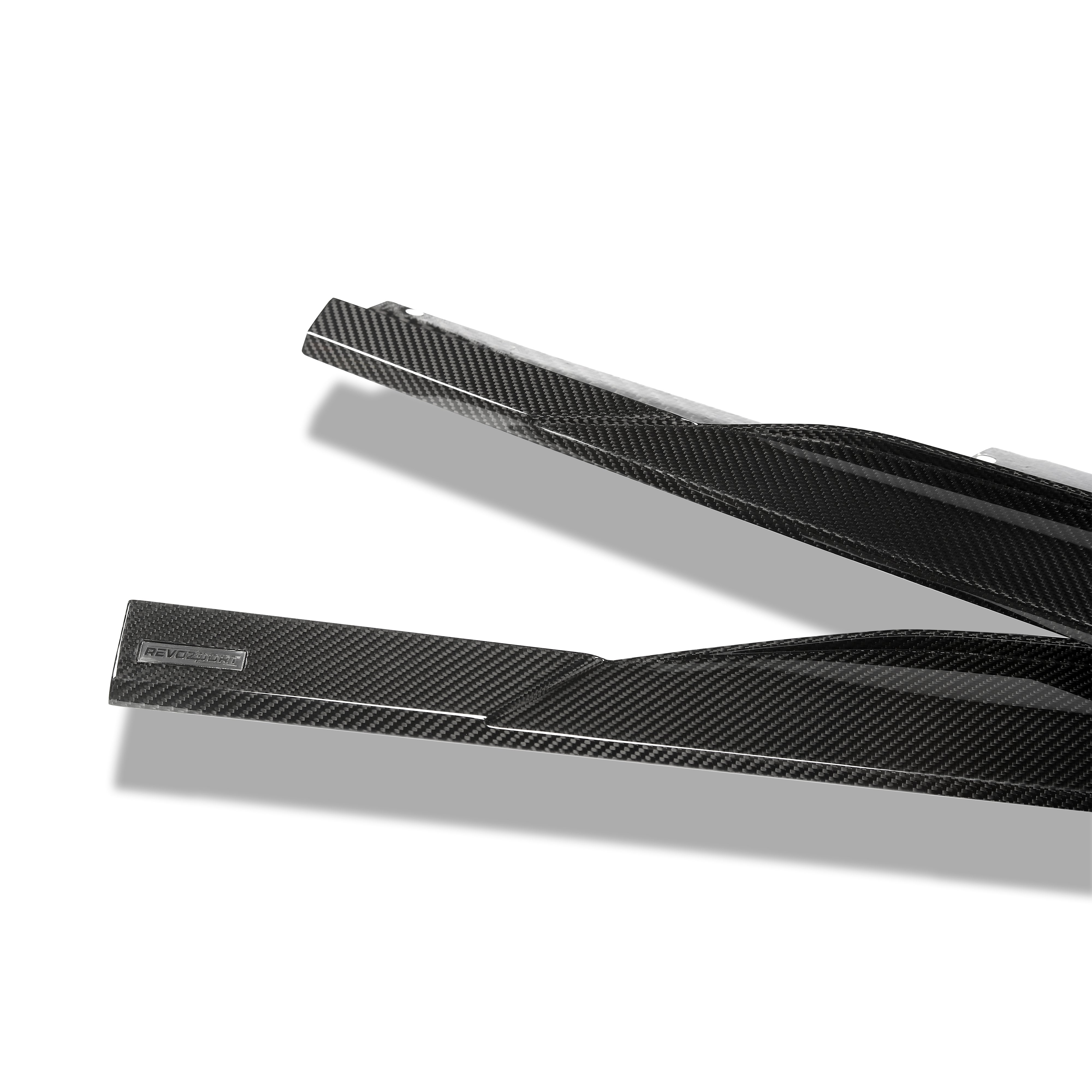 RevoZport Carbon Fiber Side Skirts Compatible With Audi RS7 C8