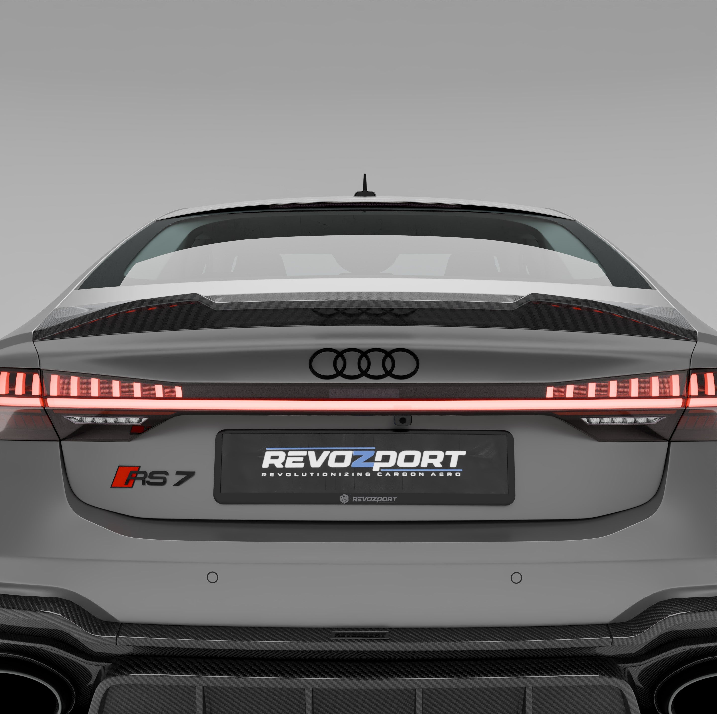 RevoZport Carbon Fiber Spoiler Compatible With Audi RS7 C8