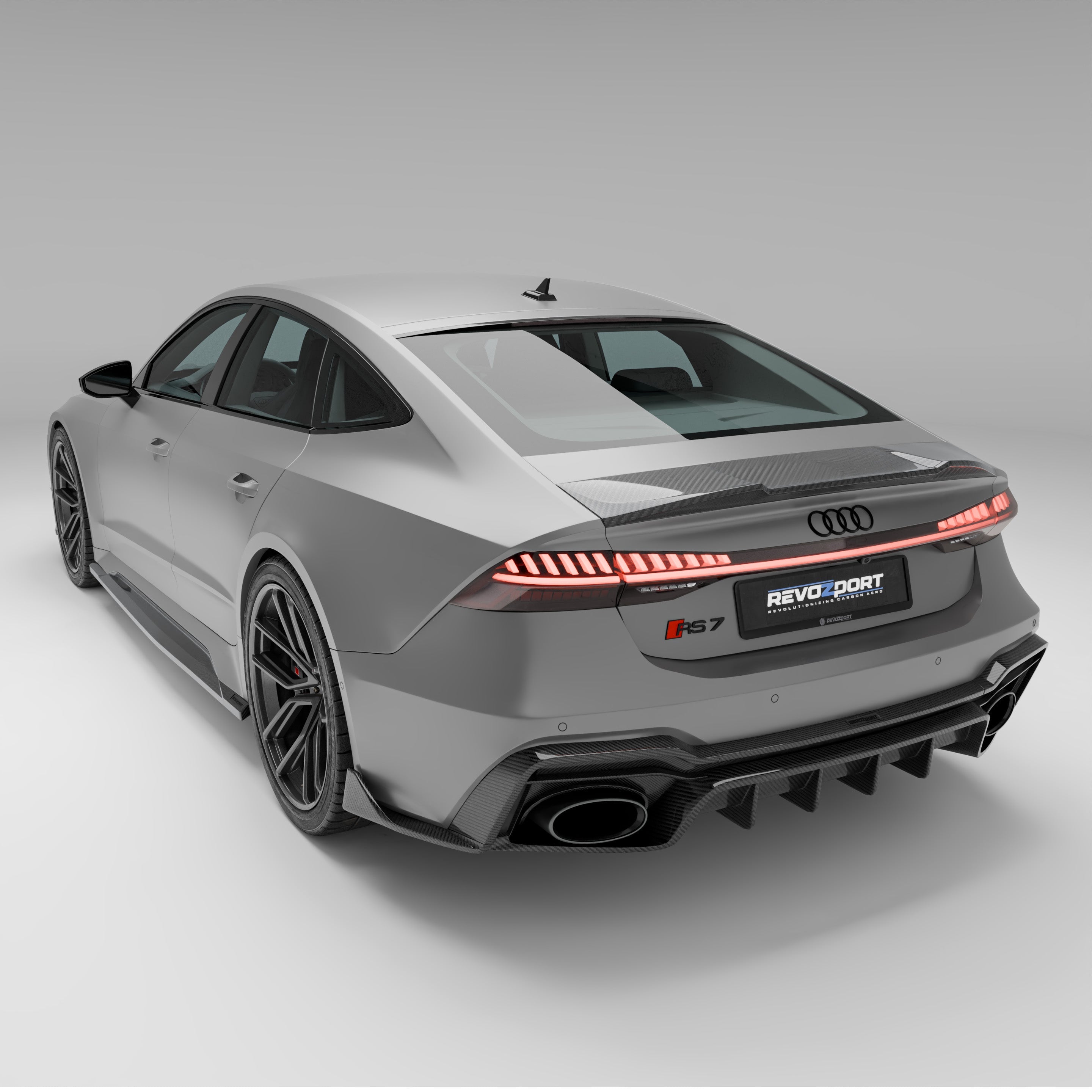RevoZport Carbon Fiber Spoiler Compatible With Audi RS7 C8