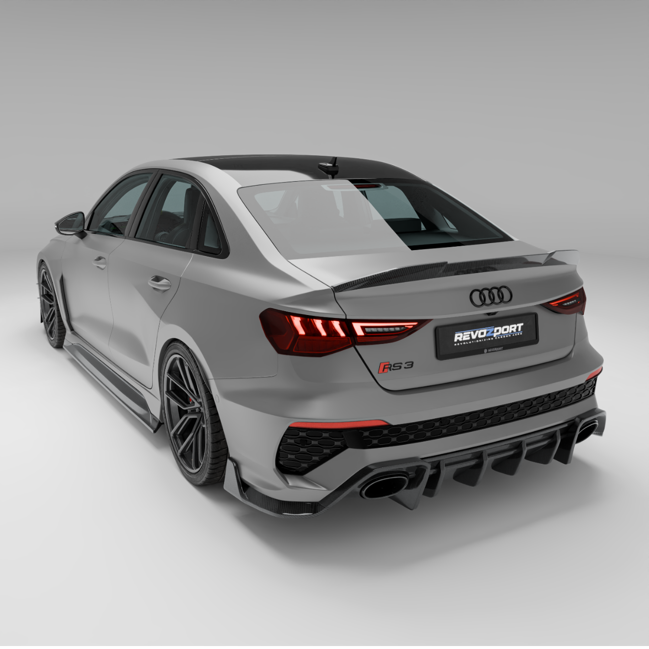 RevoZport Carbon Fiber Spoiler Compatible With Audi RS3 8Y Limousine