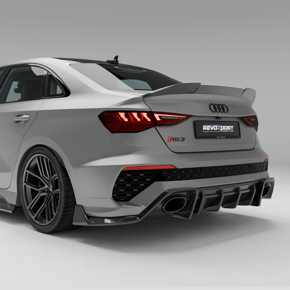 RevoZport Carbon Fiber Rear Diffuser Compatible With Audi RS3 8Y Limousine