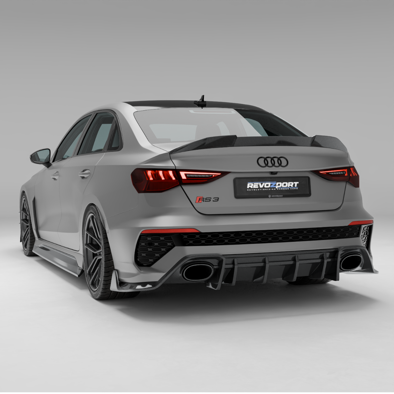 RevoZport Carbon Fiber Rear Diffuser Compatible With Audi RS3 8Y Limousine