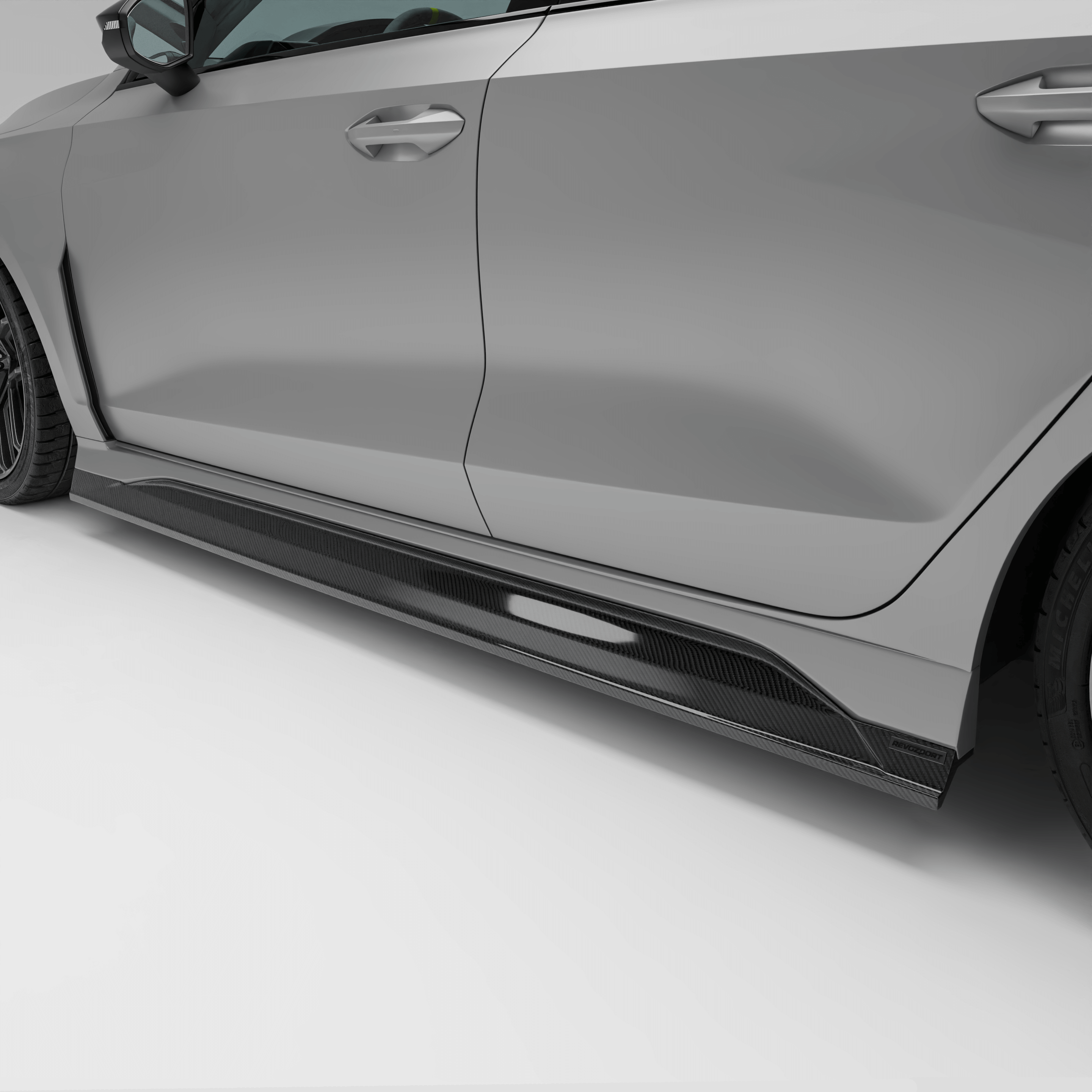 RevoZport Carbon Fiber Side Skirts Compatible With Audi RS3 8Y Limousine
