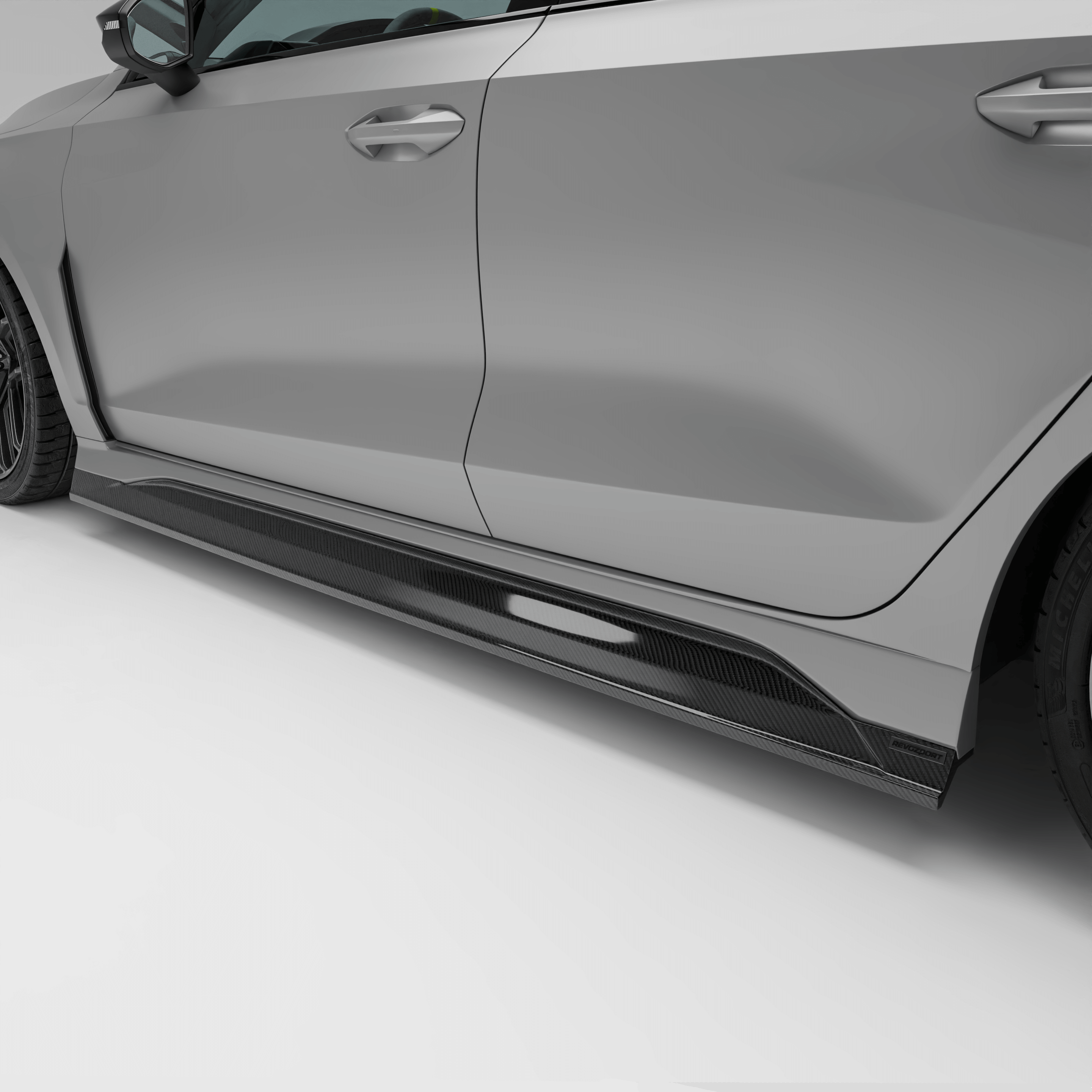 RevoZport Carbon Fiber Side Skirts Compatible With Audi RS3 8Y Sportback