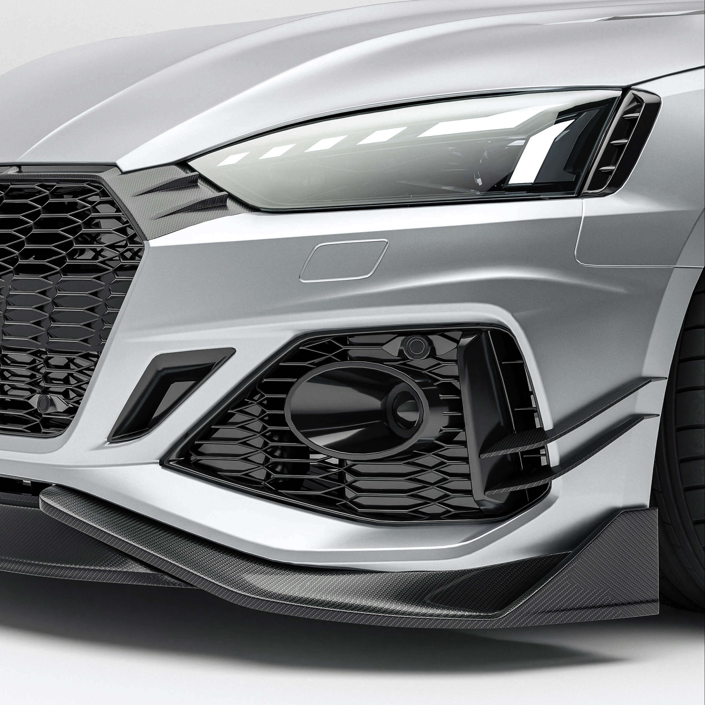 RevoZport Carbon Fiber Canards Compatible With Audi RS5 B9.5 Coupe
