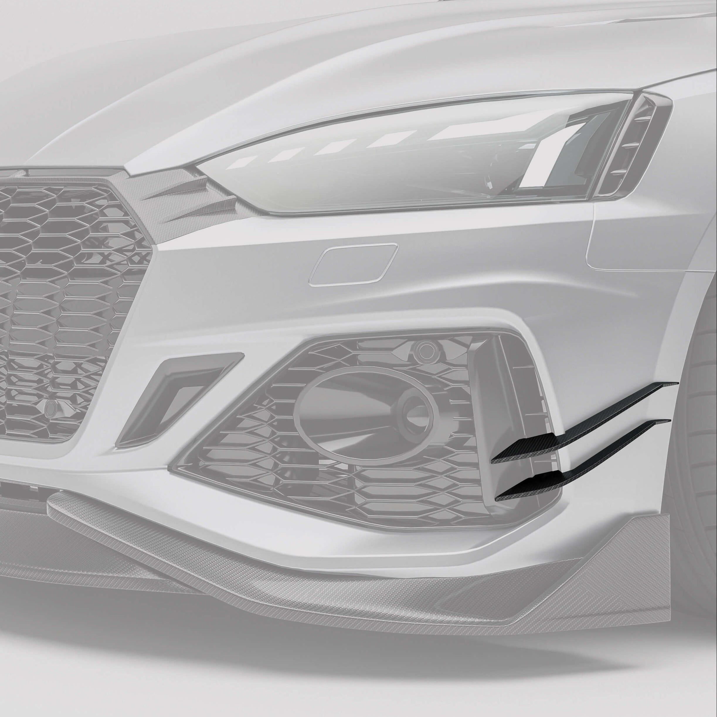 RevoZport Carbon Fiber Canards Compatible With Audi RS5 B9.5 Coupe