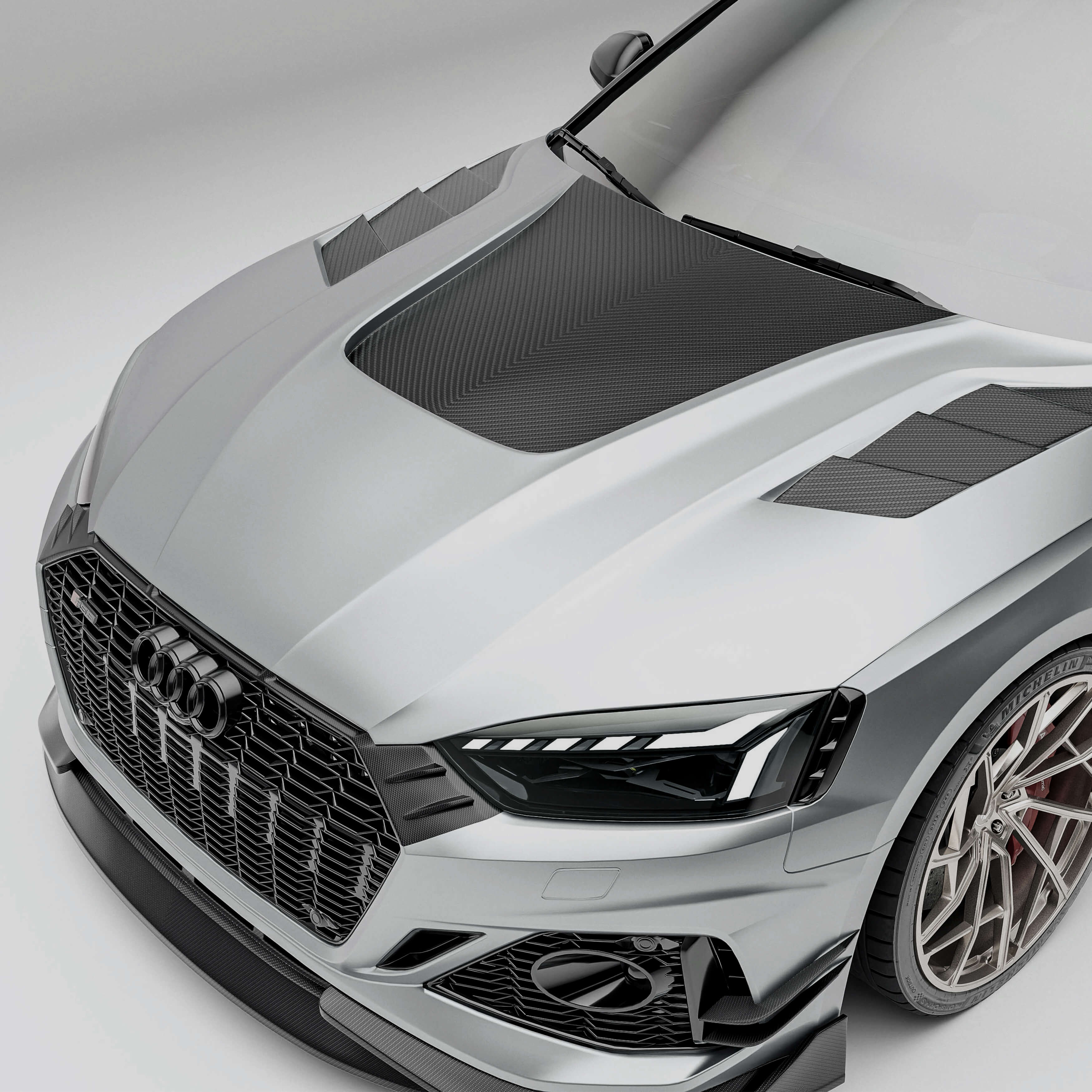 RevoZport Carbon Fiber Hood Compatible With Audi RS5 B9.5 Coupe