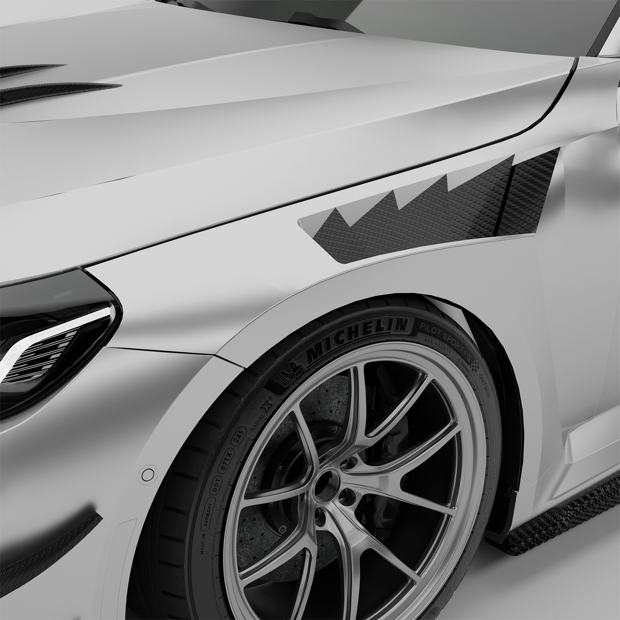 RevoZport Carbon Fiber Race Front Fenders Compatible With BMW M2 G87