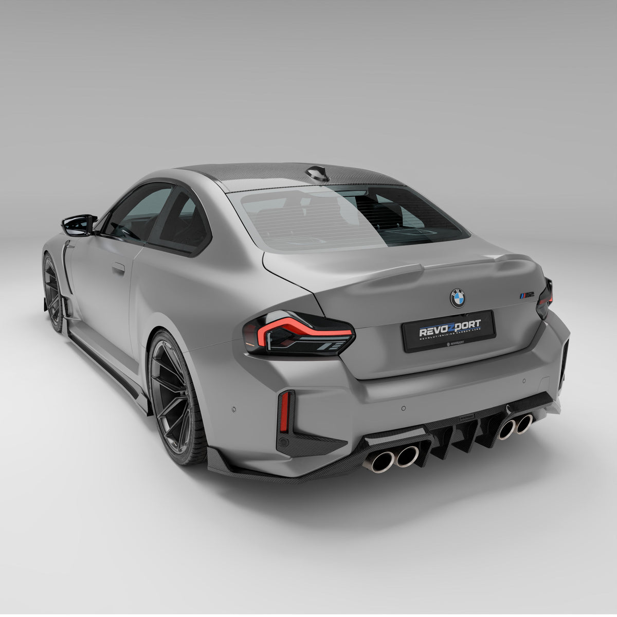 RevoZport Carbon Fiber Rear Canards Compatible With BMW M2 G87