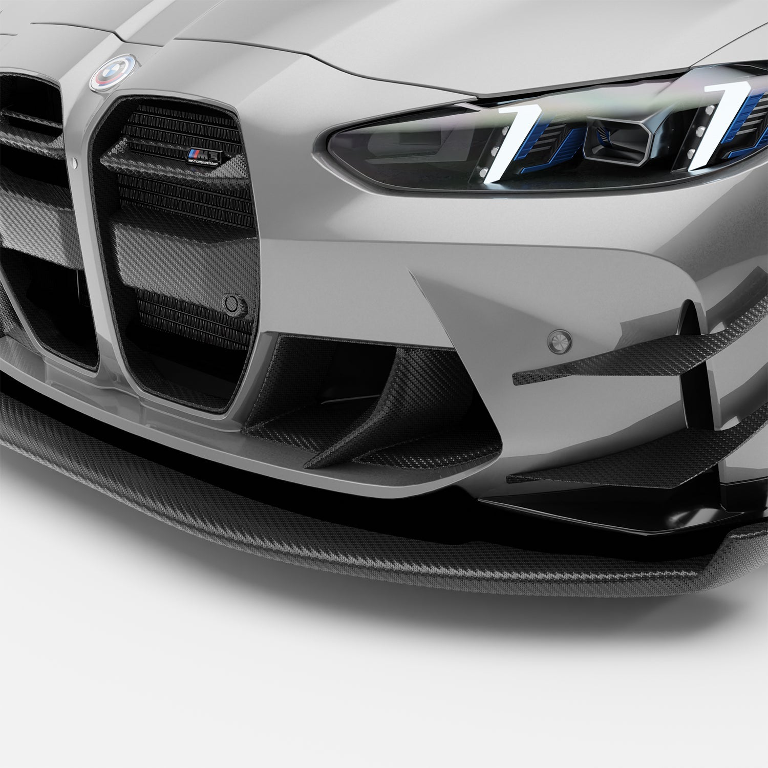 RevoZport Carbon Fiber Aero Front Bumper Canards Compatible With BMW M3 G80