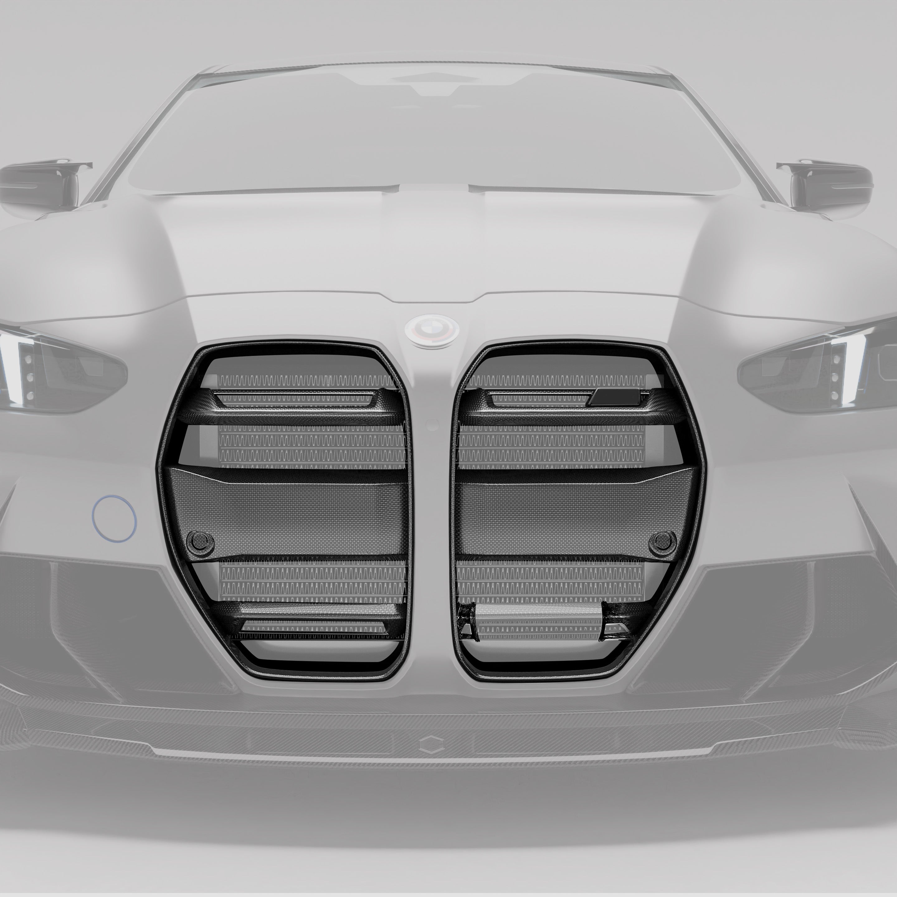 RevoZport Carbon Fiber Front Grill (with ACC) Compatible With BMW M3 G80