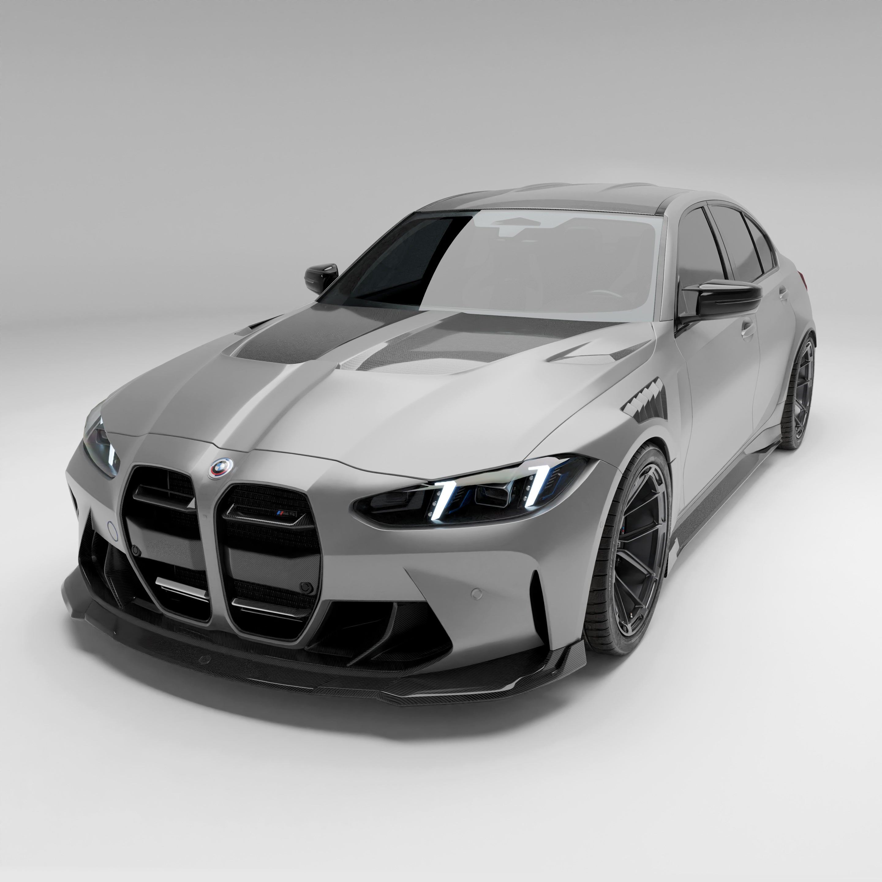 RevoZport Carbon Fiber Front Lip Compatible With BMW M3 G80