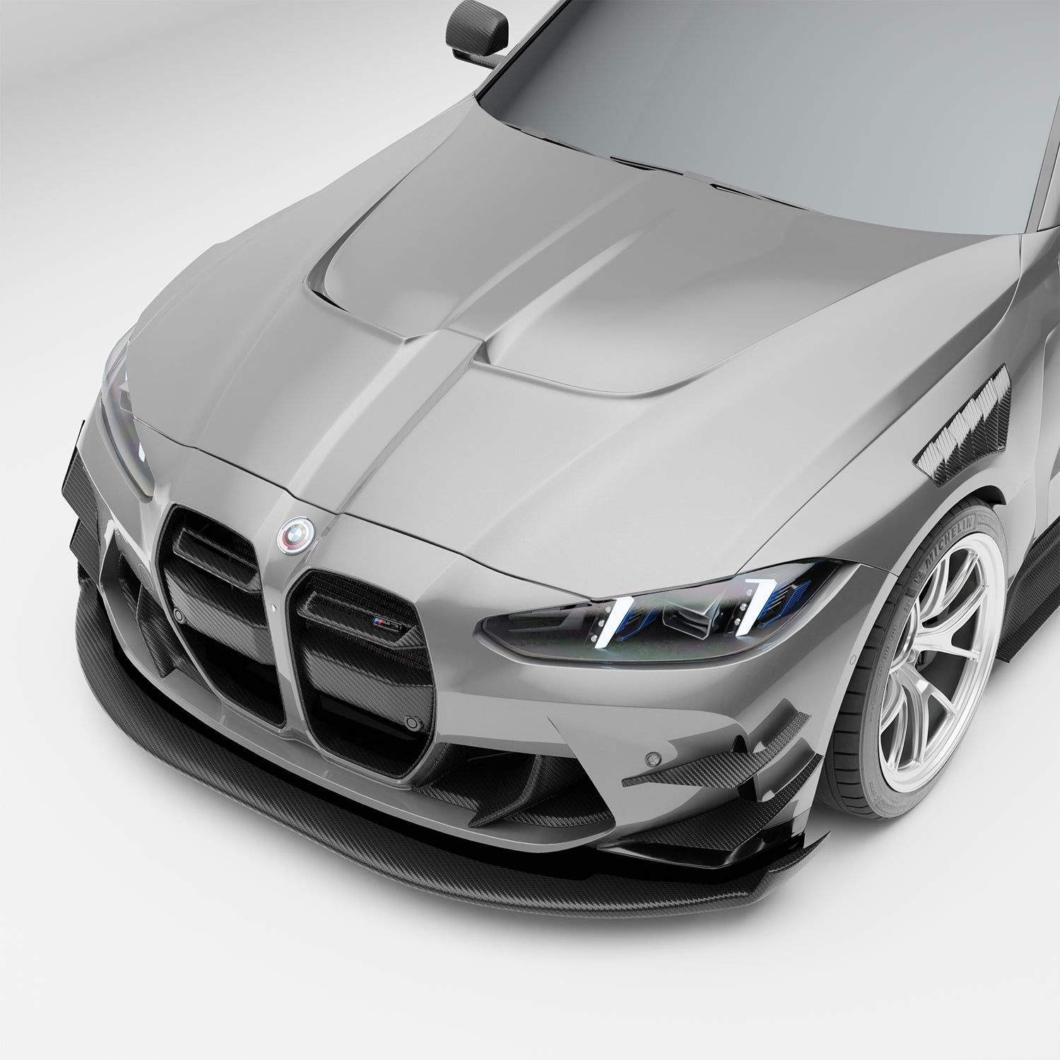 RevoZport Carbon Fiber Race Car Hood Compatible With BMW M3 G80