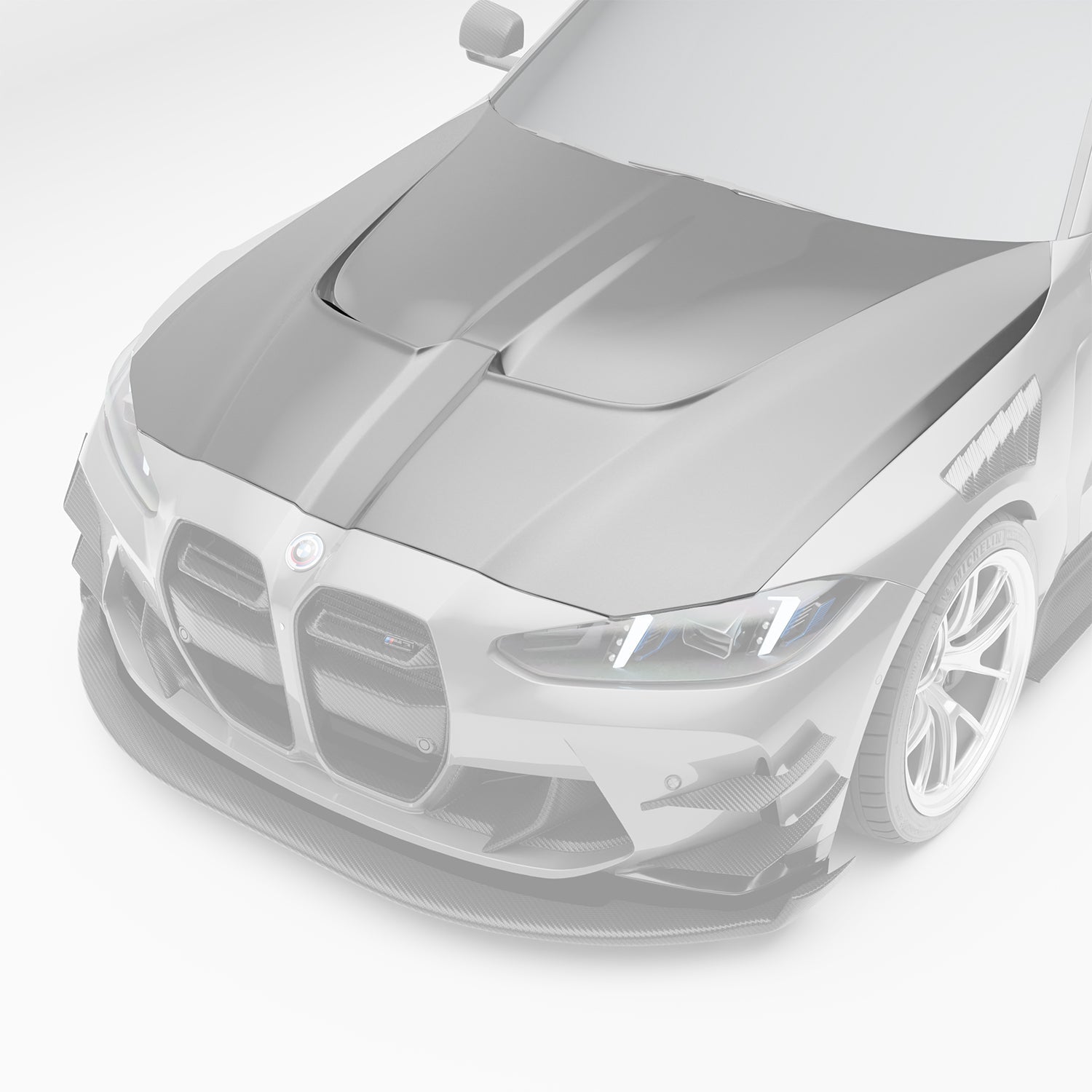 RevoZport Carbon Fiber Race Car Hood Compatible With BMW M3 G80