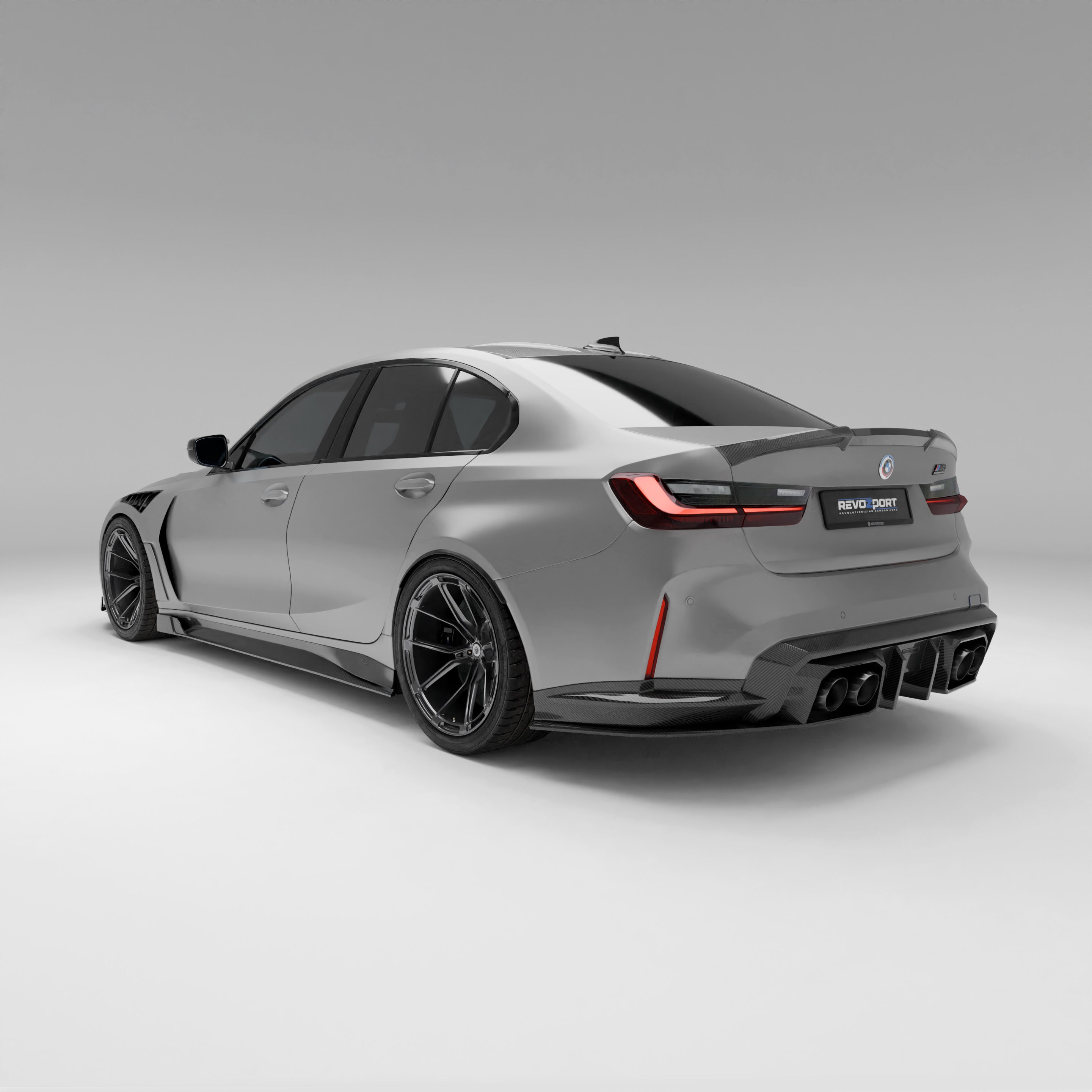 RevoZport Carbon Fiber Rear Diffuser Compatible With BMW M3 G80