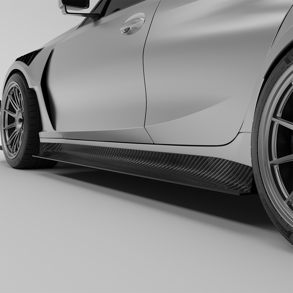 RevoZport Carbon Fiber Aero Side Skirts Compatible With BMW M3 G80