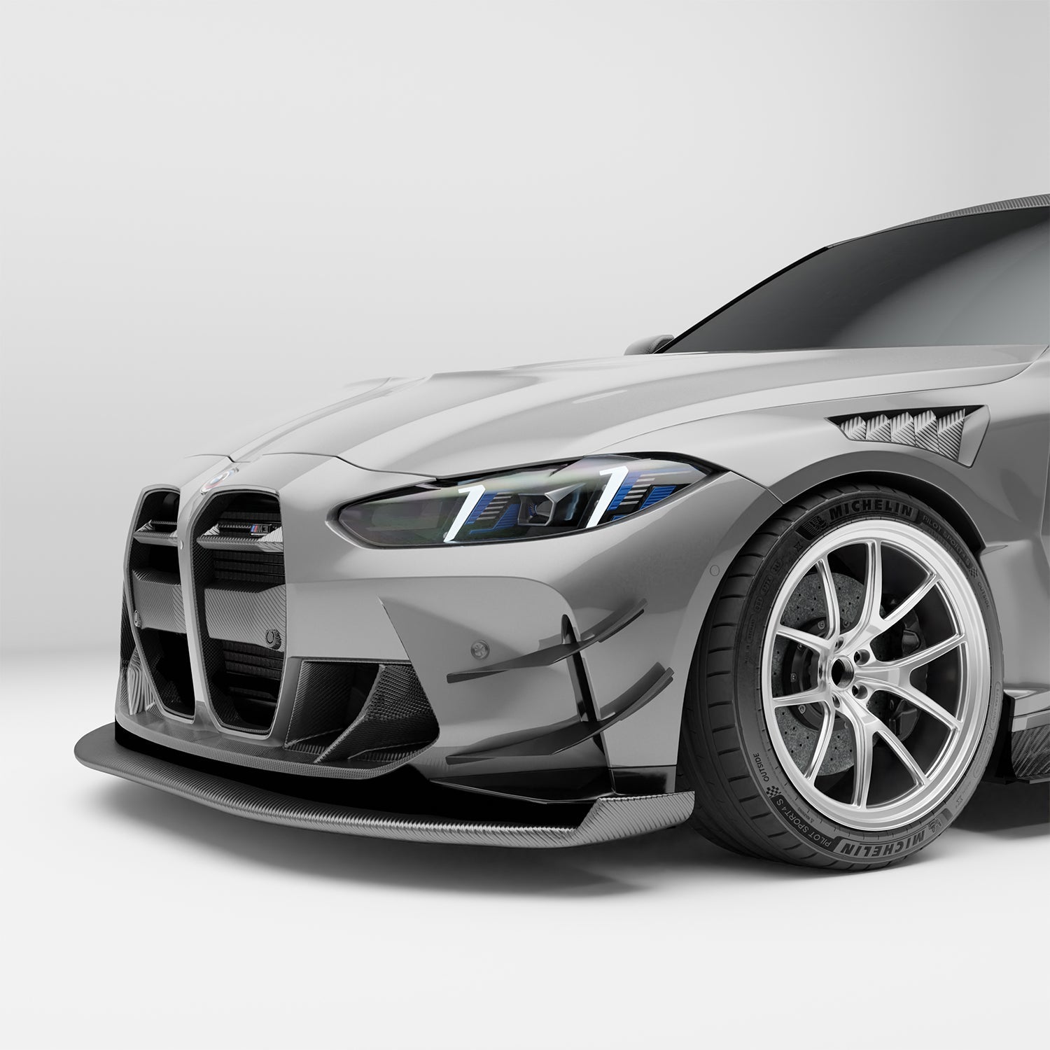 RevoZport Carbon Fiber Aero Splitter & Air Dam Compatible With BMW M3 G80