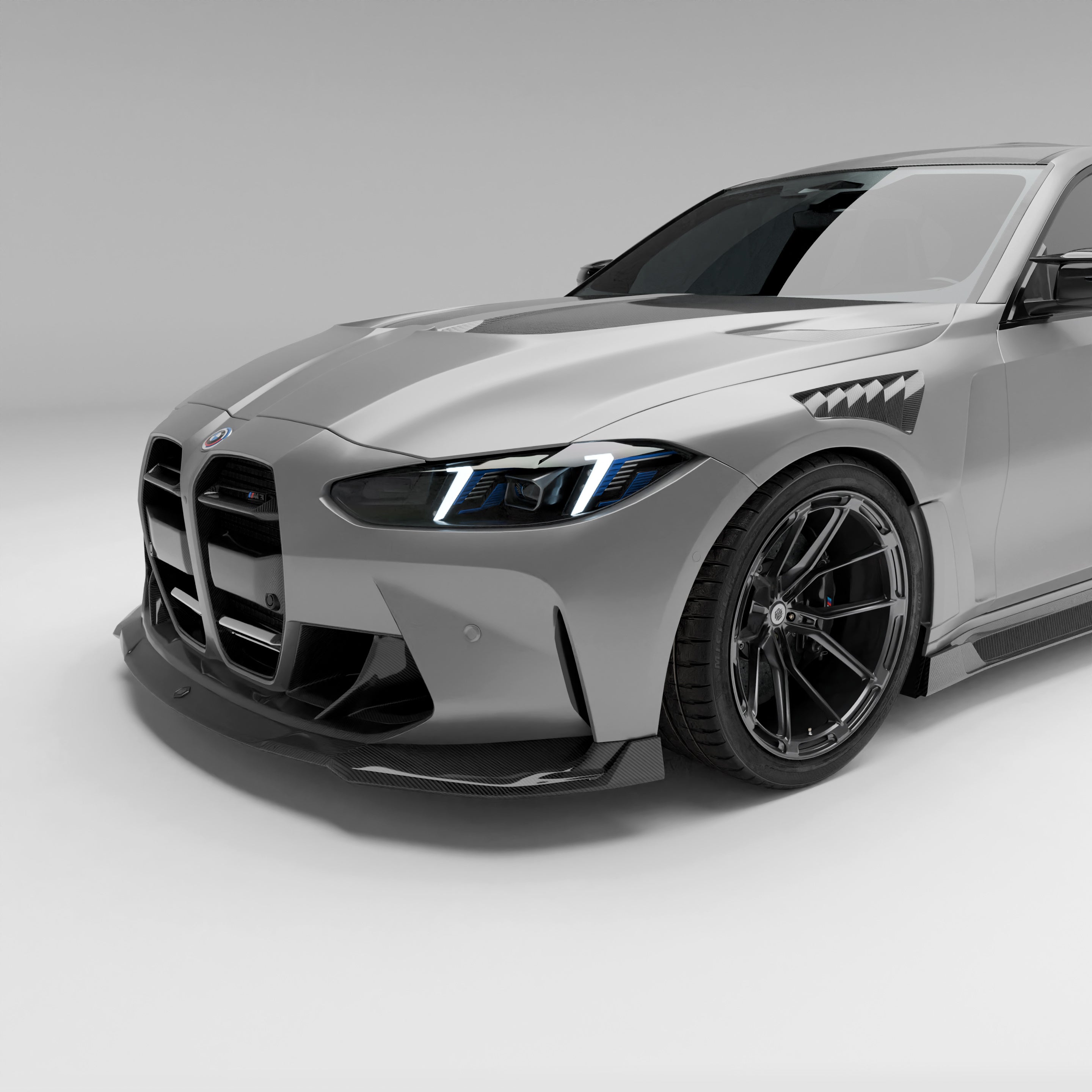 RevoZport Carbon Fiber Front Grill (without ACC) Compatible With BMW M3 G80