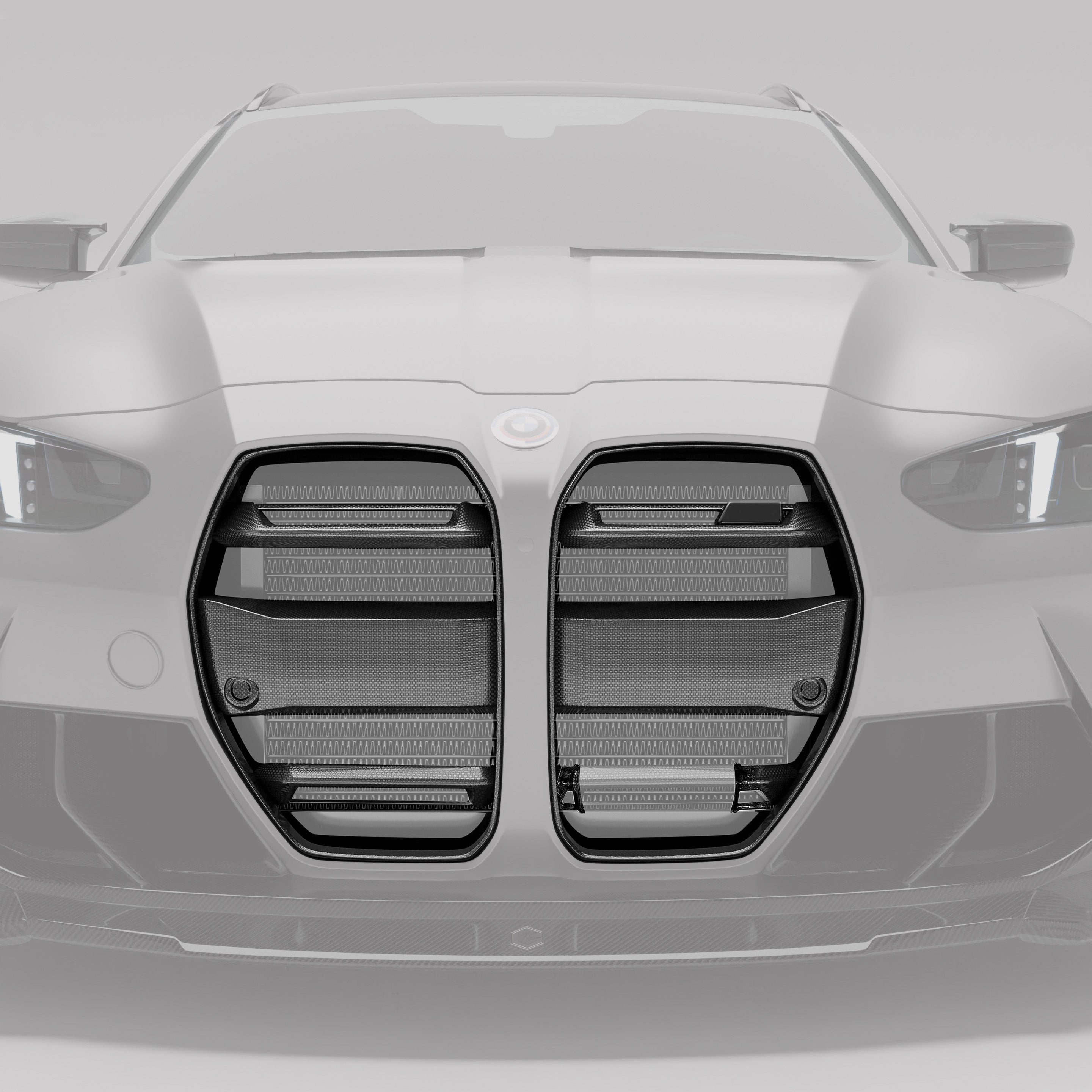 RevoZport Carbon Fiber Front Grill ( with ACC) Compatible With BMW M3 G81