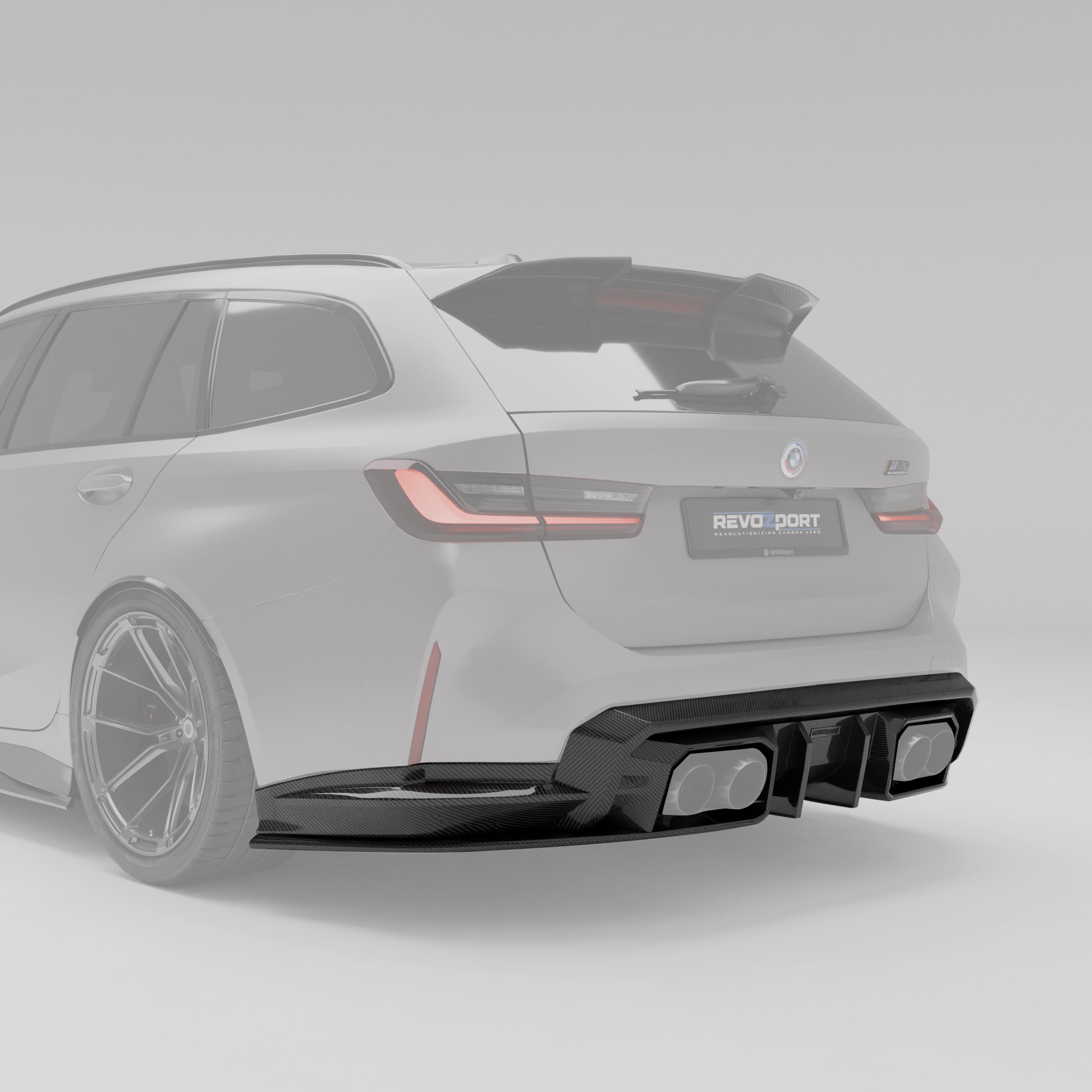 RevoZport Carbon Fiber Rear Diffuser Compatible With BMW M3 G81