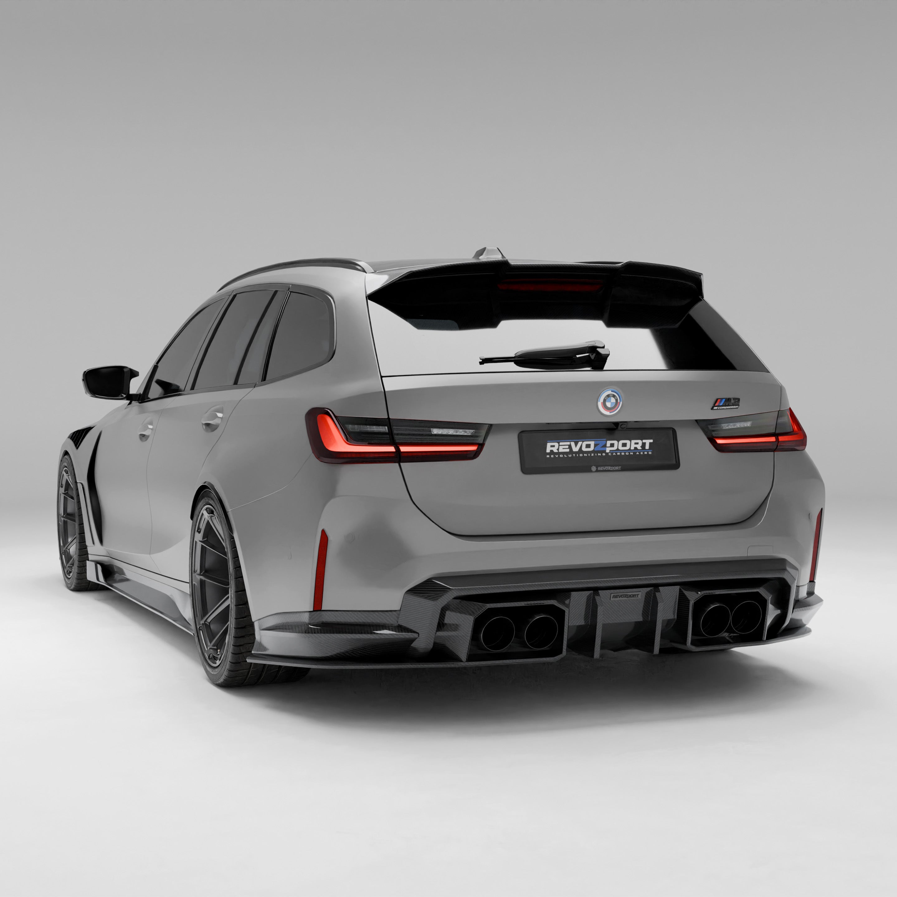 RevoZport Carbon Fiber Rear Diffuser Compatible With BMW M3 G81