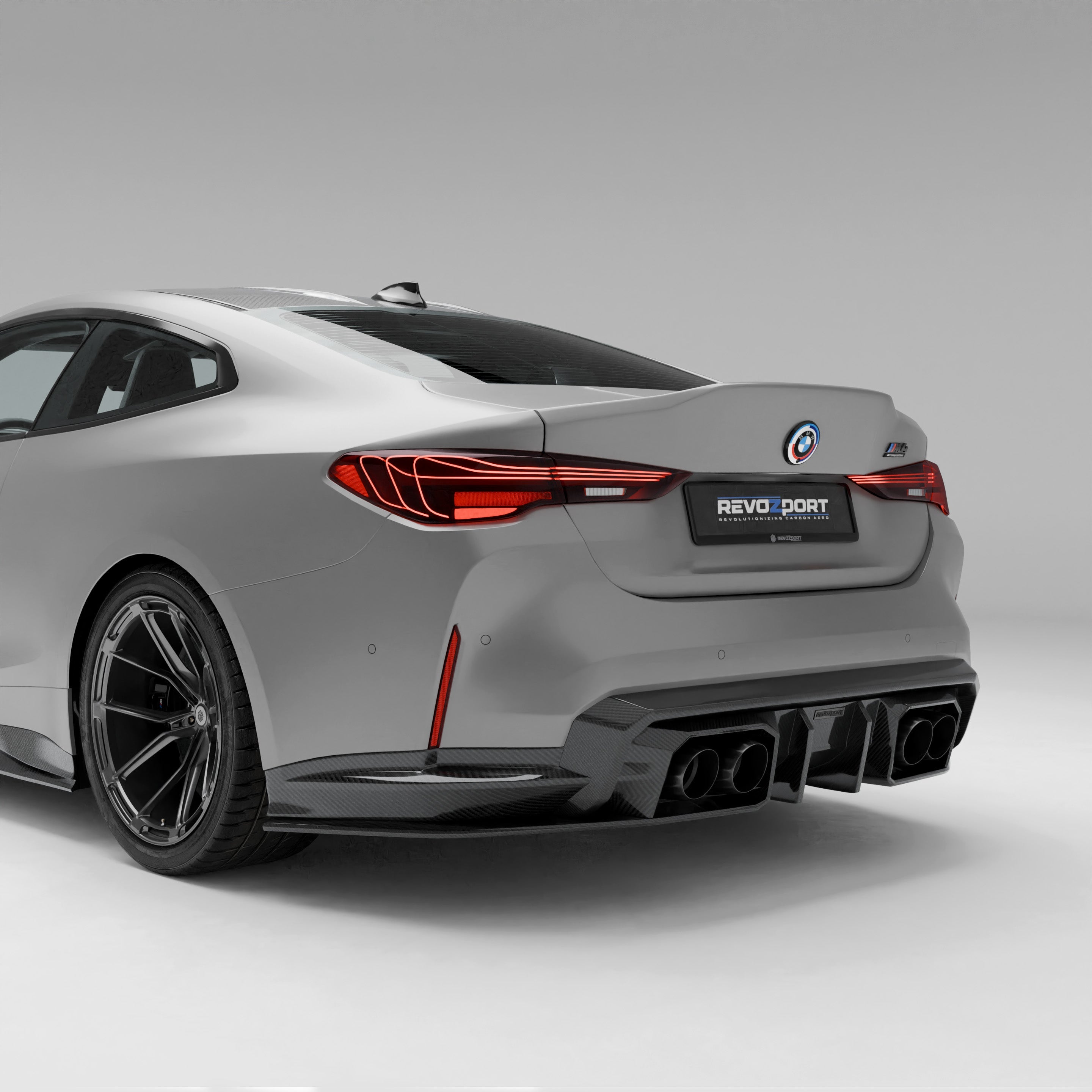 RevoZport Carbon Fiber Rear Diffuser Compatible With BMW M4 G82