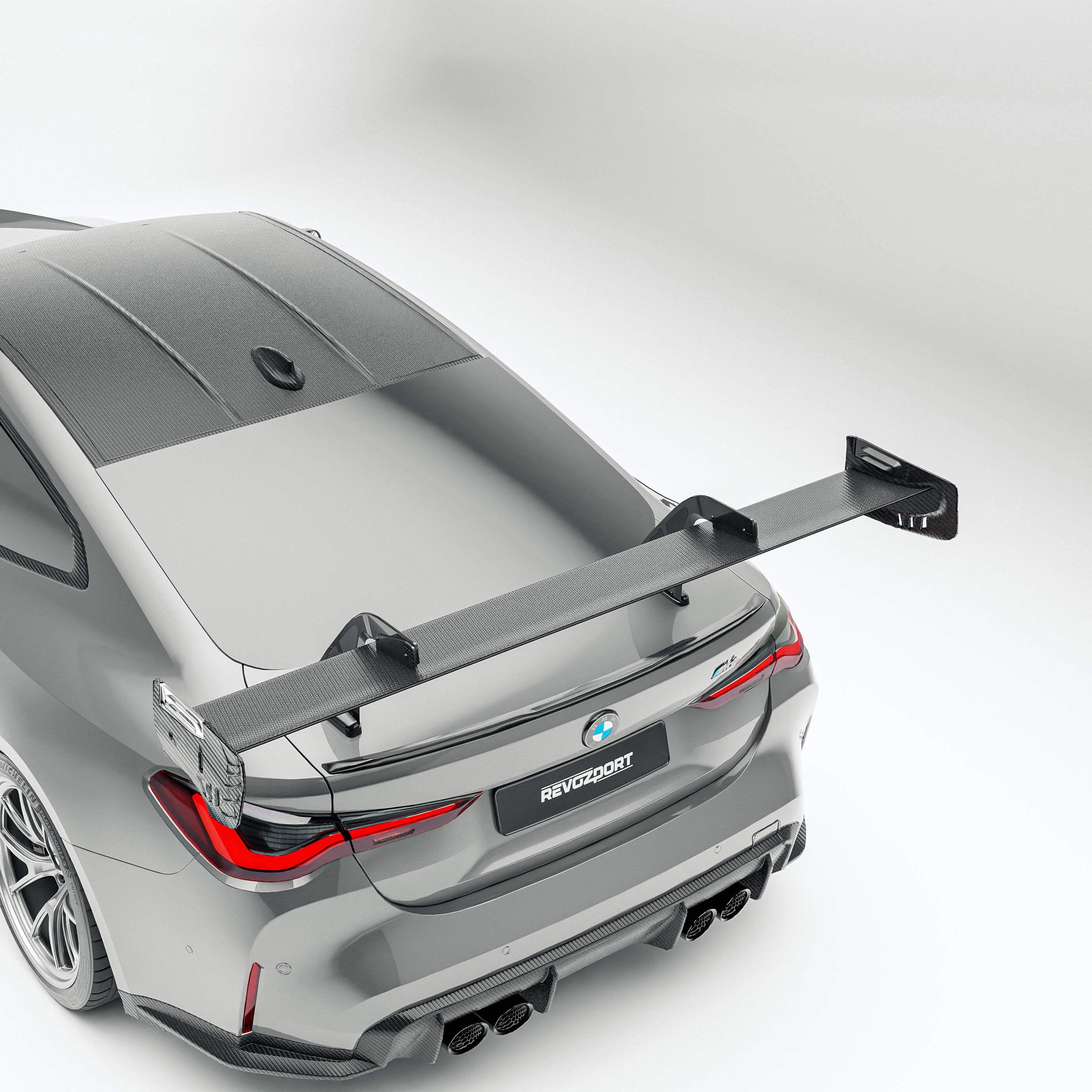 RevoZport Carbon Fiber Rear Wing Compatible With BMW M4 G82