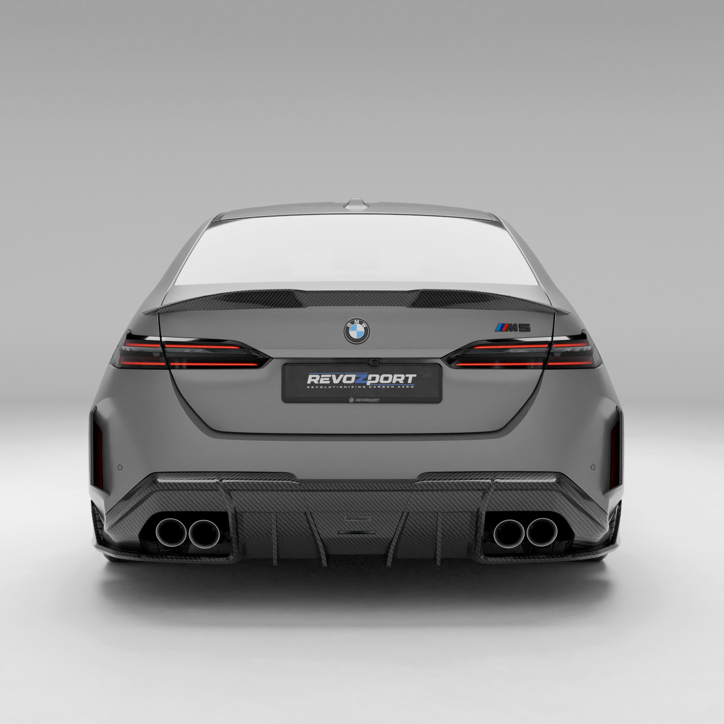 RevoZport Carbon Fiber Rear Diffuser Compatible With BMW M5 G90