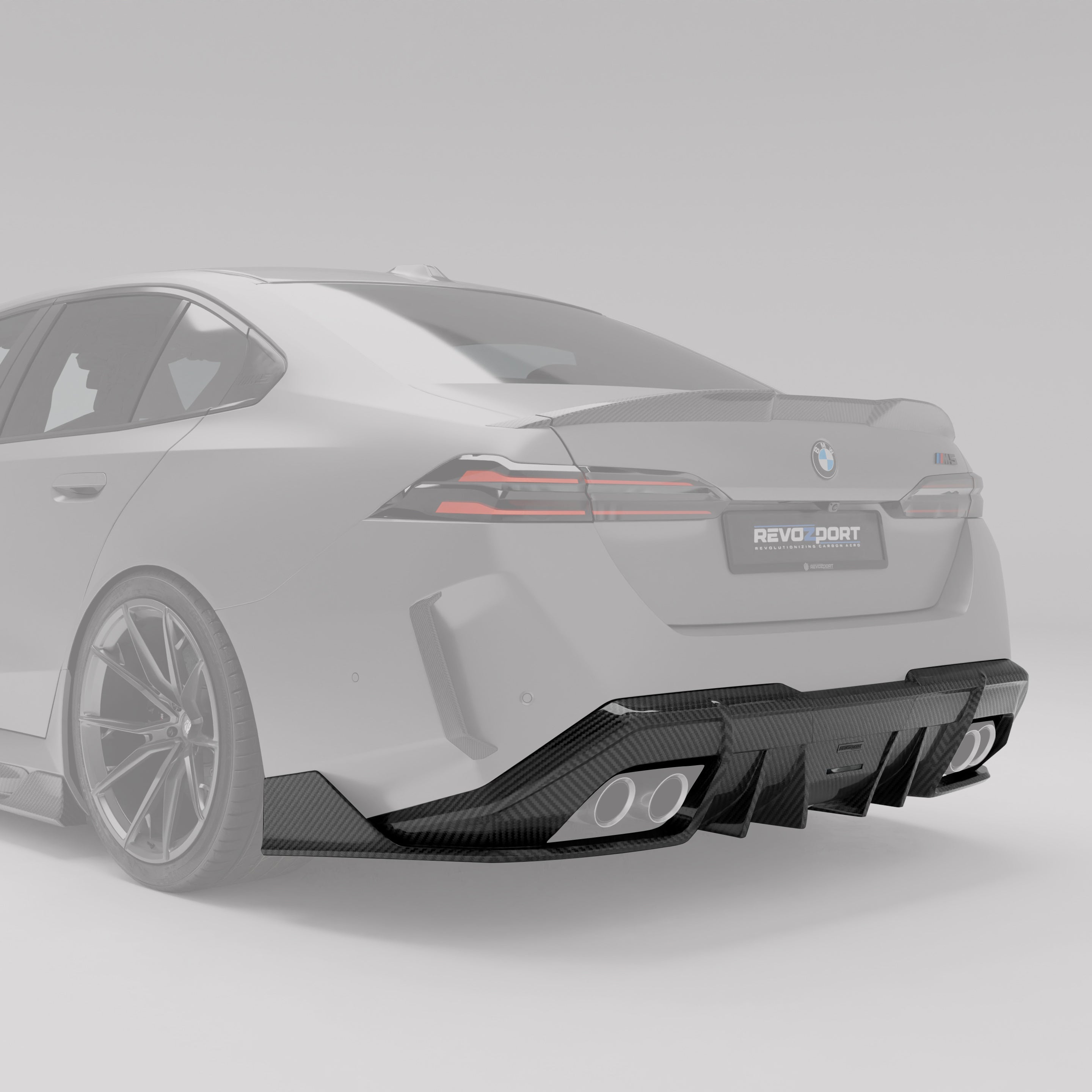 RevoZport Carbon Fiber Rear Diffuser Compatible With BMW M5 G90
