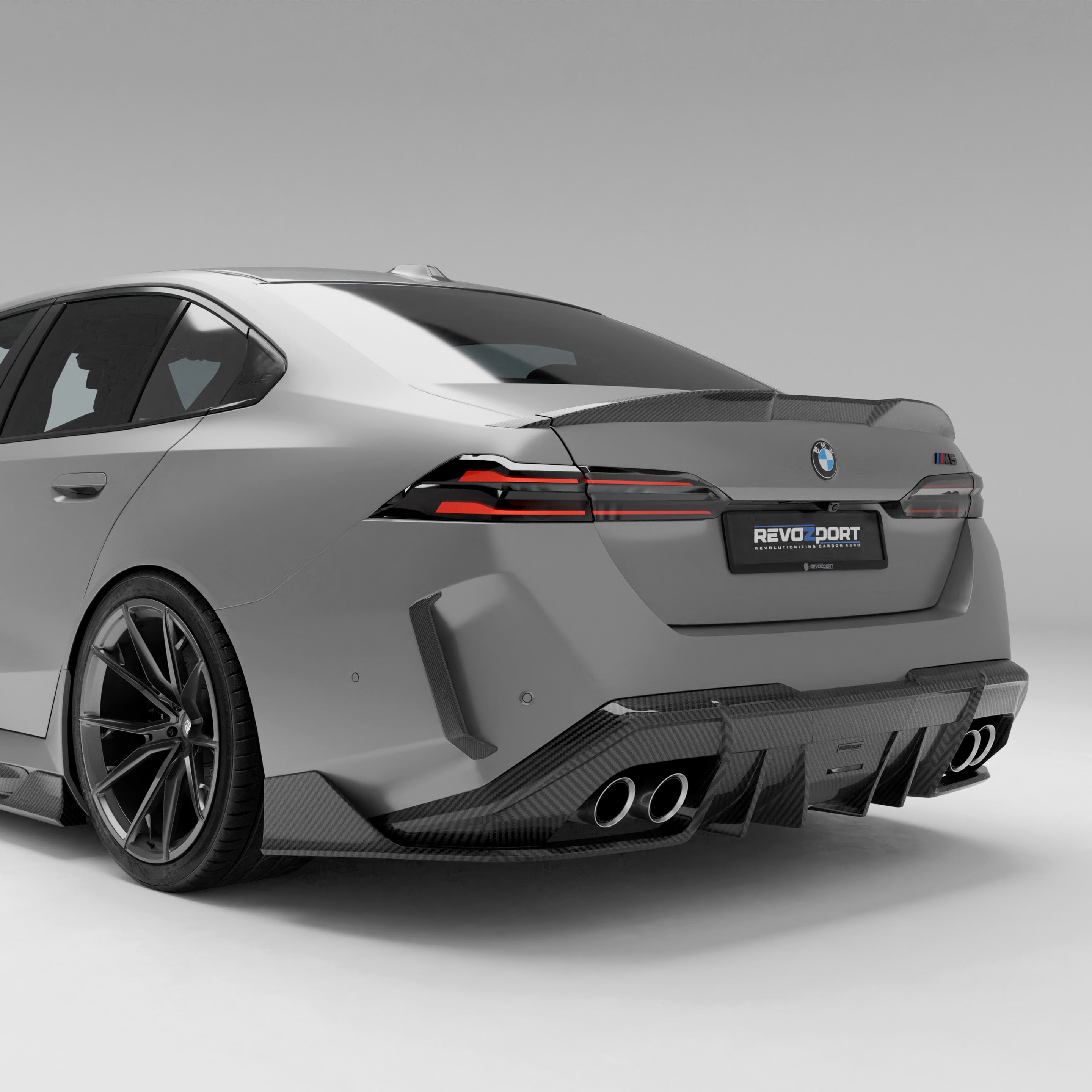 RevoZport Carbon Fiber Rear Diffuser Compatible With BMW M5 G90