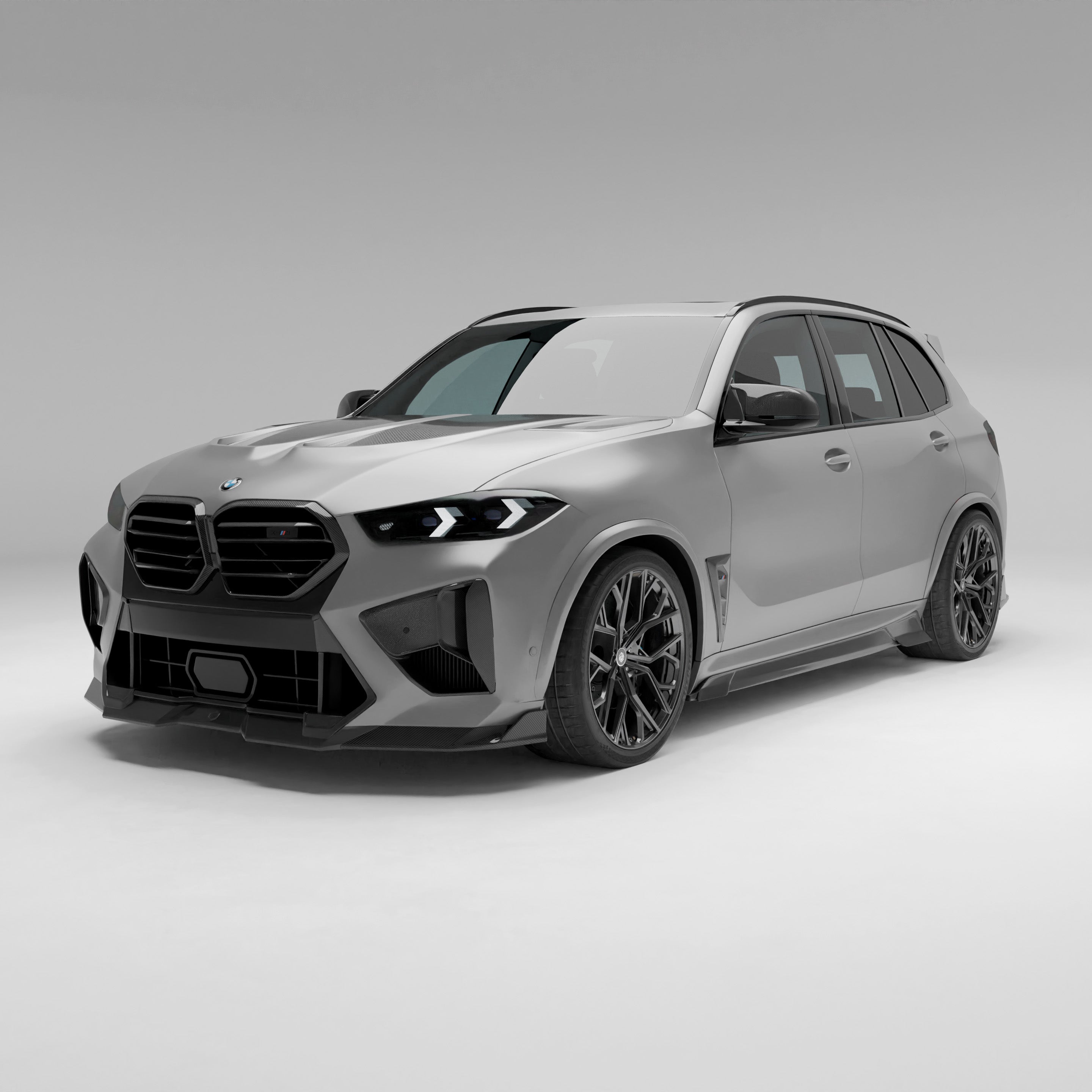 RevoZport Carbon Fiber Front Lip Compatible With BMW X5M F95 LCI