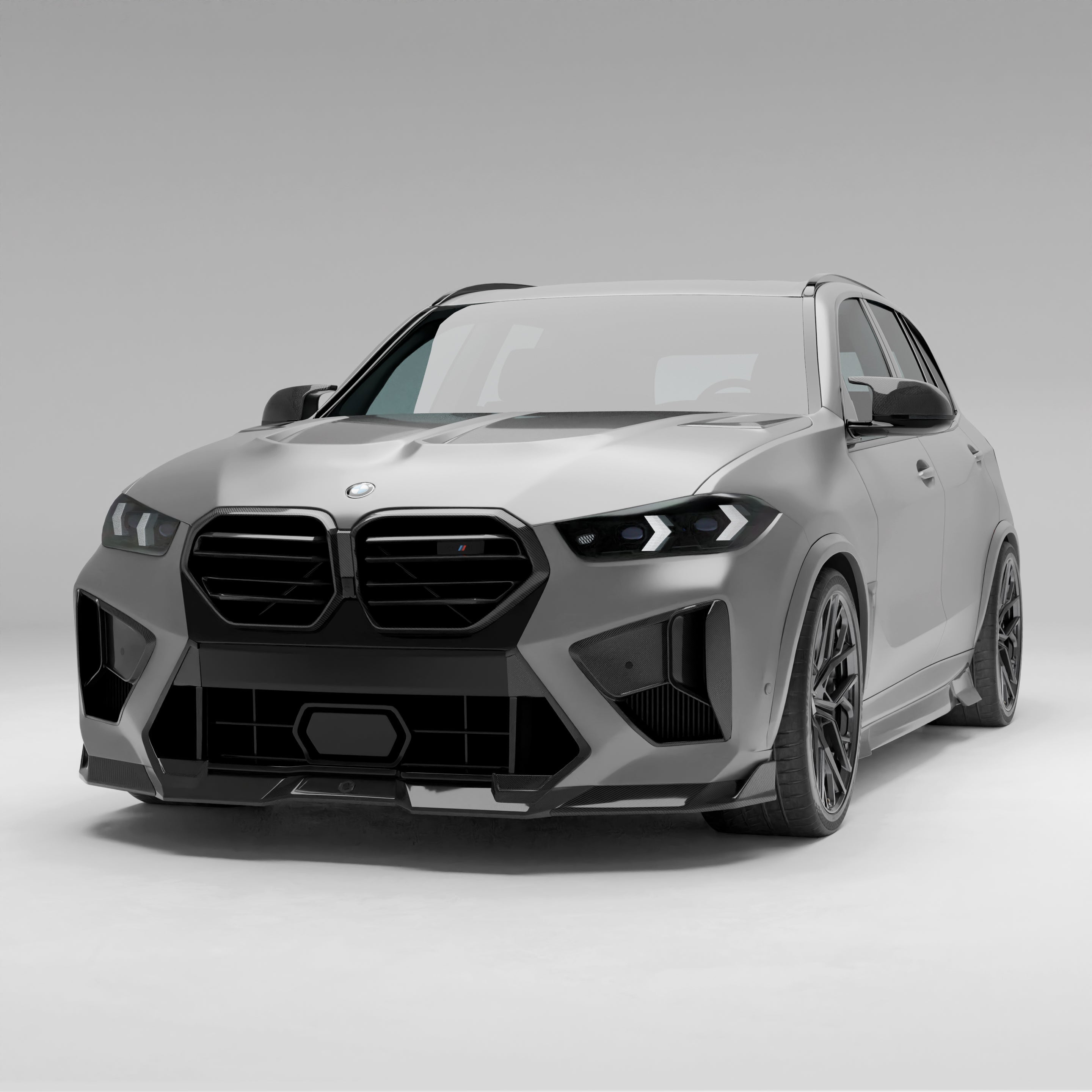 RevoZport Carbon Fiber Front Lip Compatible With BMW X5M F95 LCI