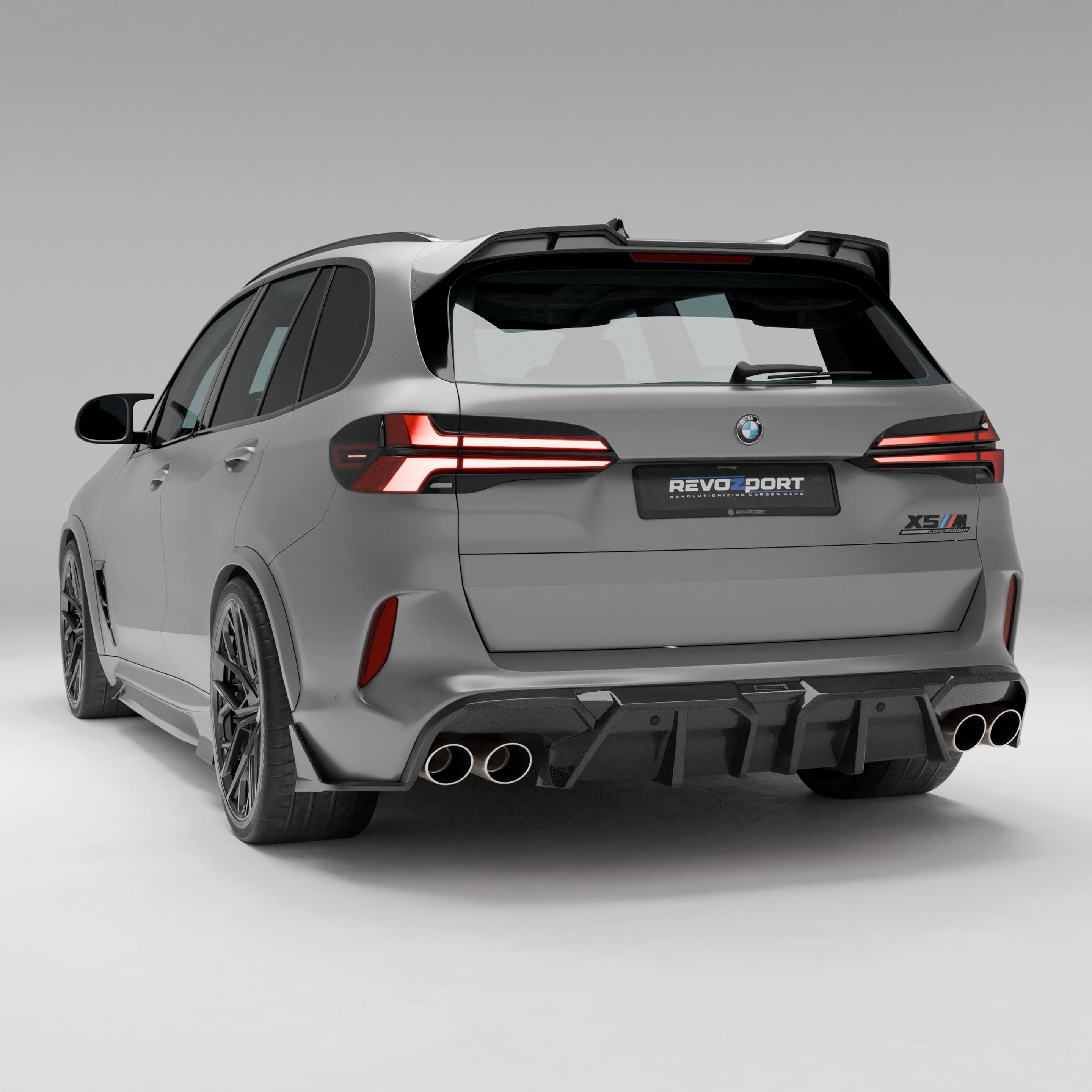 RevoZport Carbon Fiber Rear Diffuser Compatible With BMW X5M F95 LCI