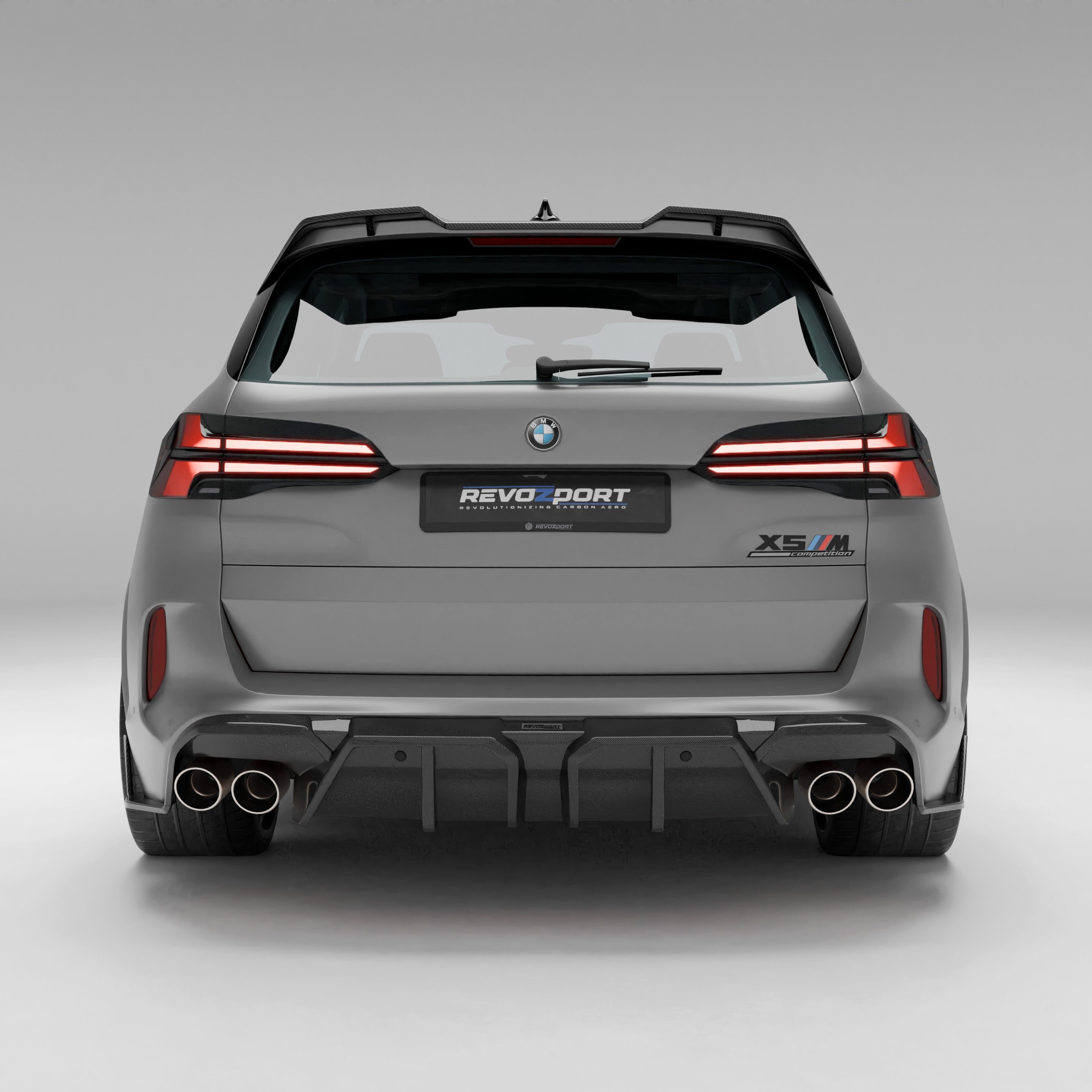 RevoZport Carbon Fiber Rear Diffuser Compatible With BMW X5M F95 LCI