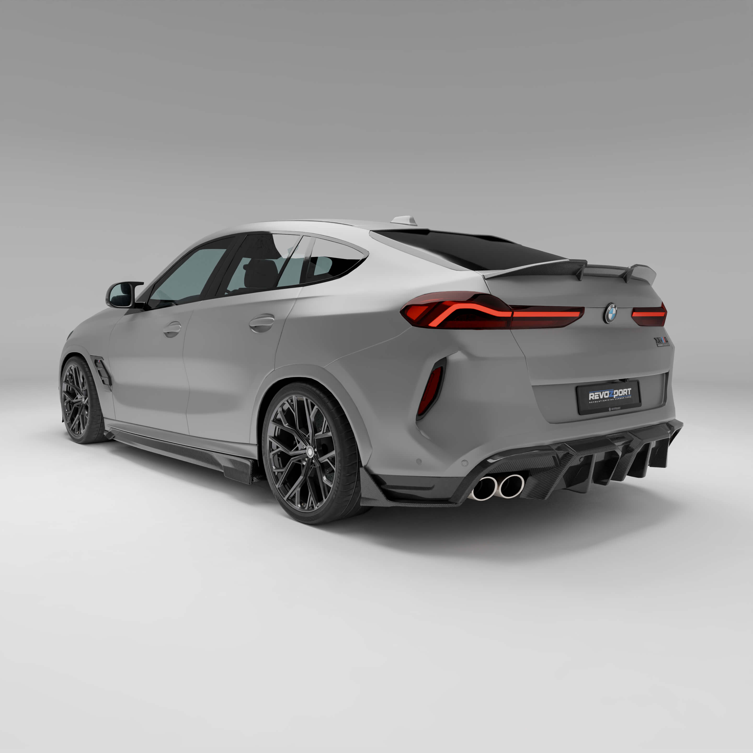 RevoZport Carbon Fiber Side Skirts Compatible With BMW X6M F96 LCI