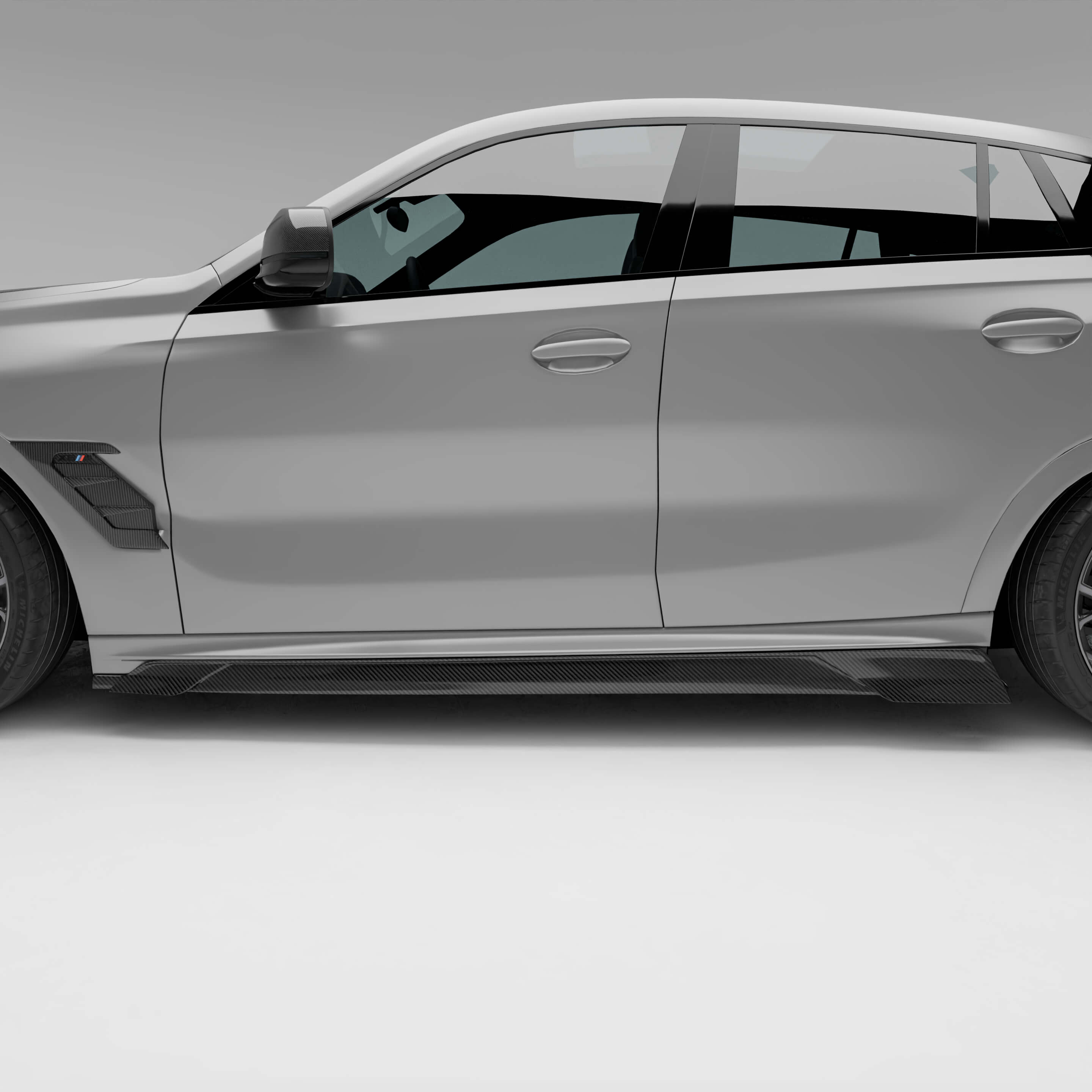 RevoZport Carbon Fiber Side Skirts Compatible With BMW X6M F96 LCI