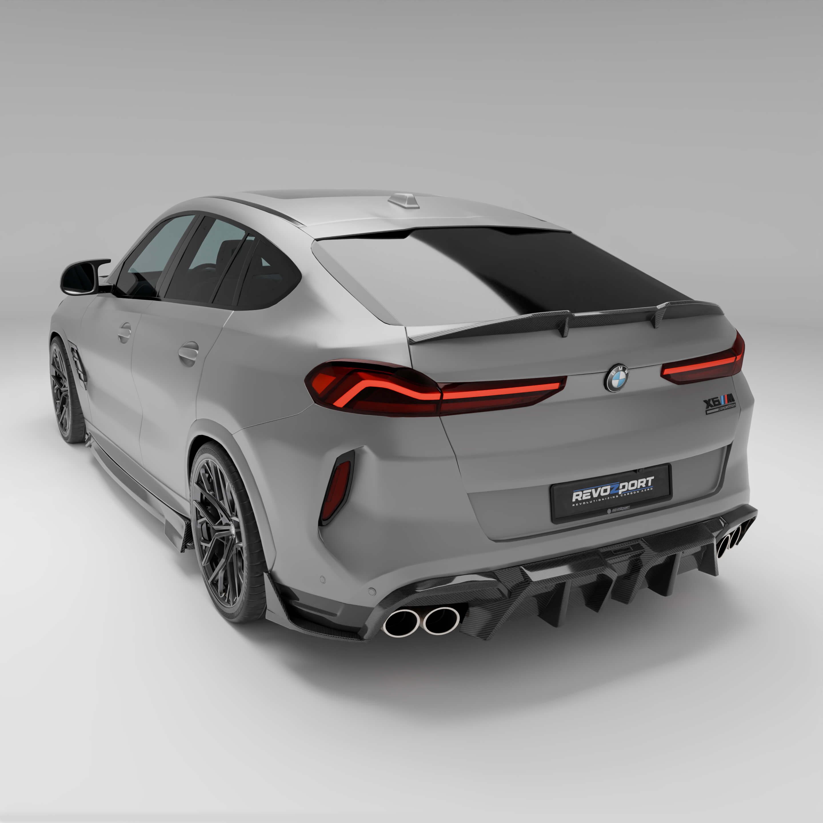 RevoZport Carbon Fiber Spoiler Compatible With BMW X6M F96 LCI