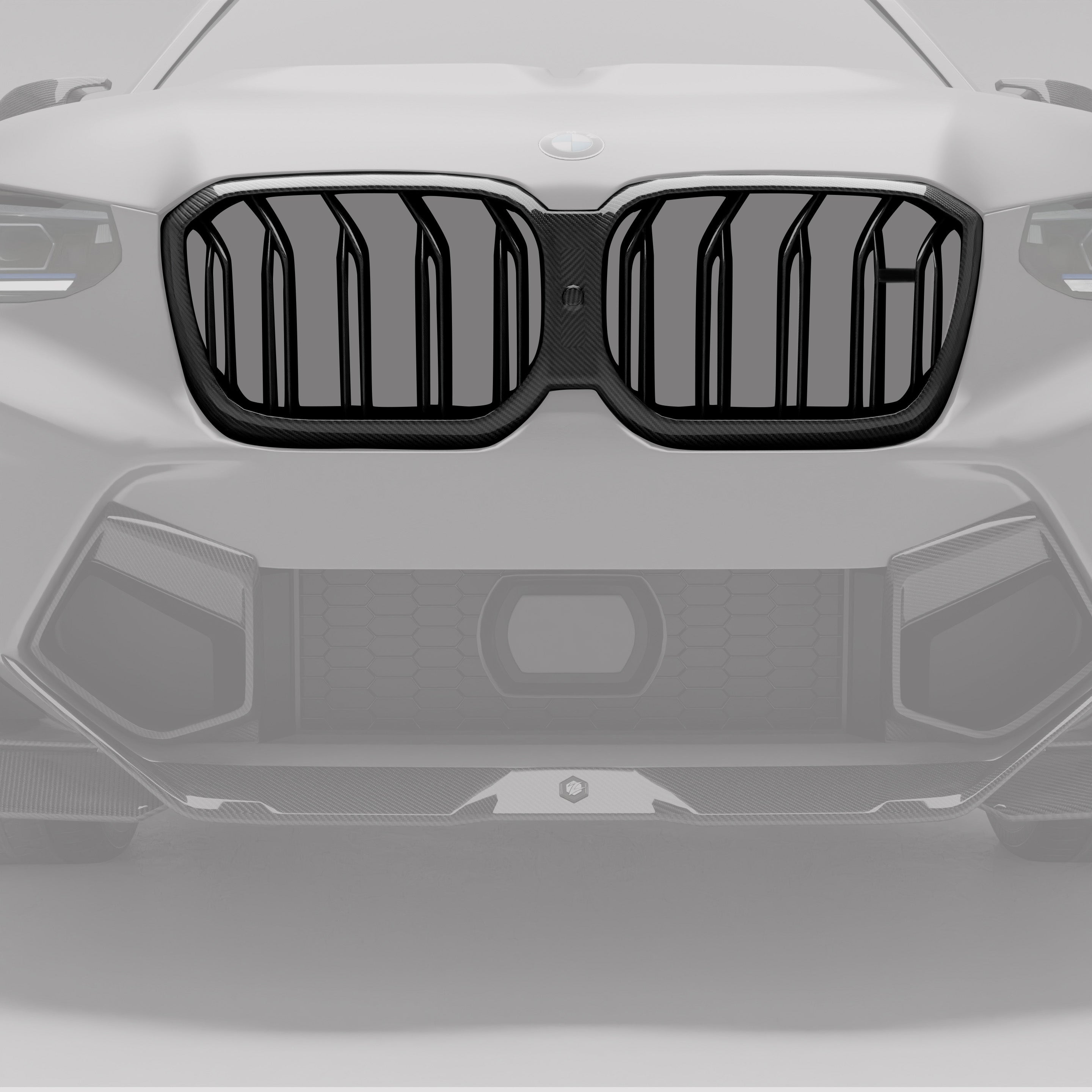 RevoZport Carbon Fiber Grille Compatible With BMW X3M F97 LCI