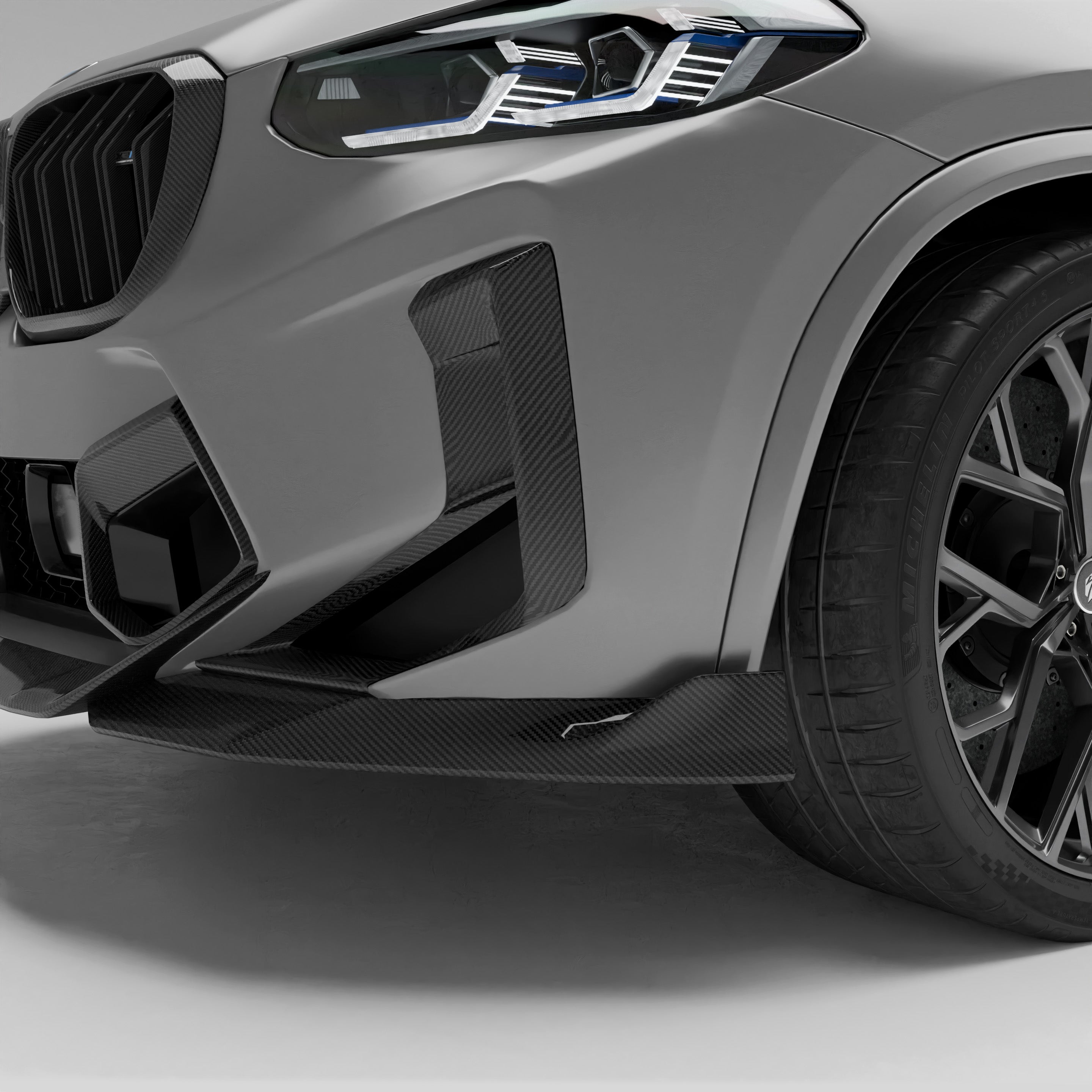RevoZport Carbon Fiber Front Bumper Air Intake Covers Compatible With BMW X3M F97 LCI