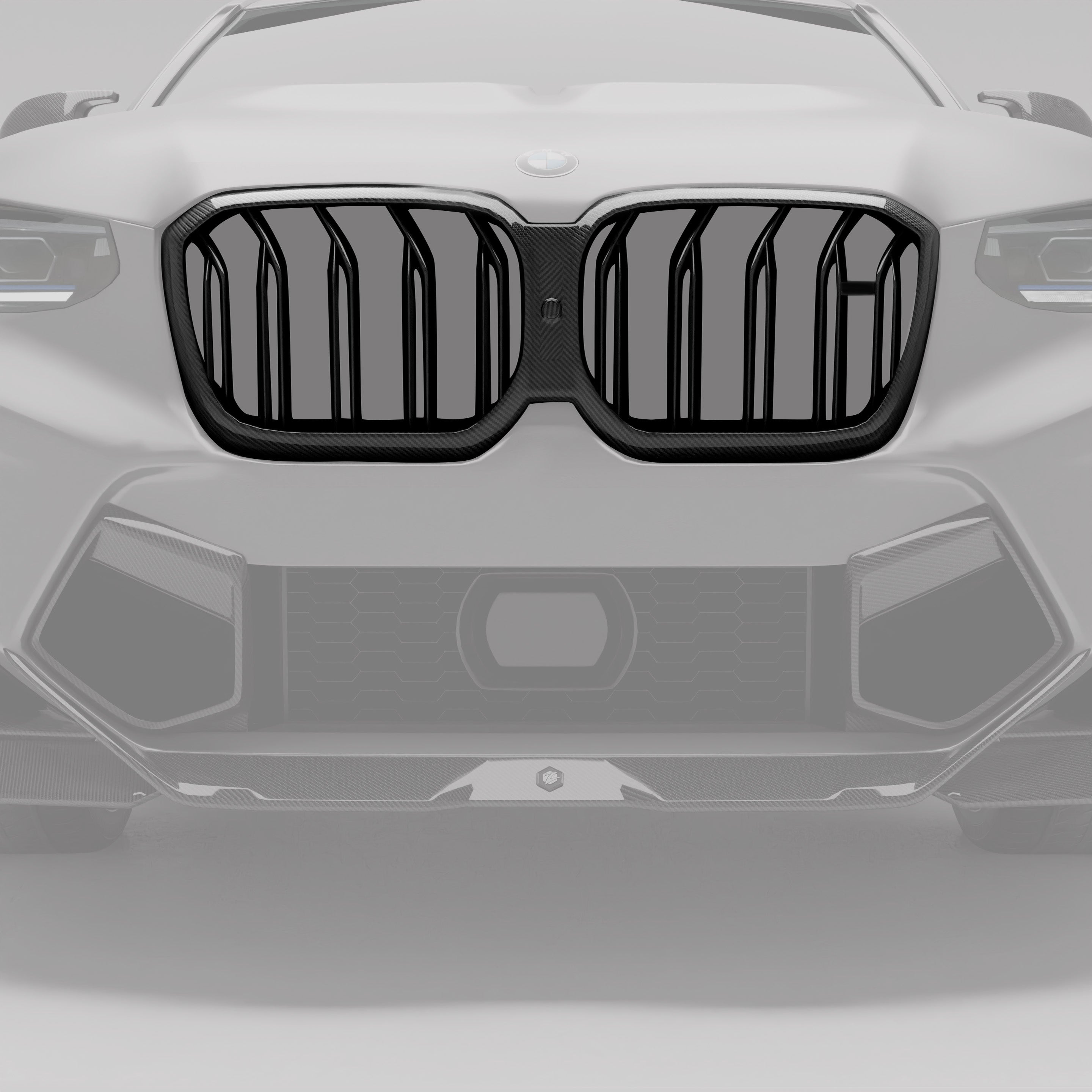 RevoZport Carbon Fiber Grille Compatible With BMW X4M F98 LCI