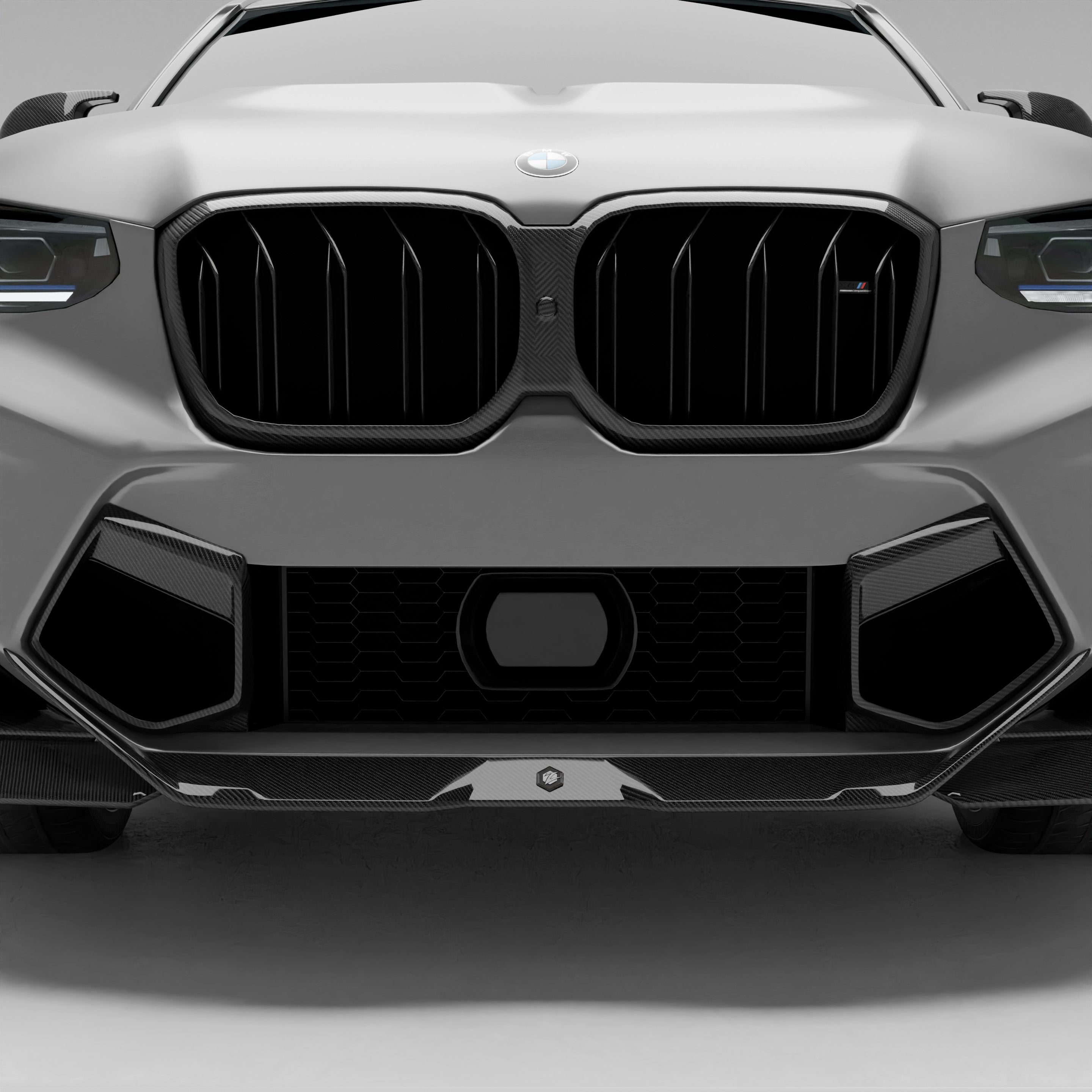 RevoZport Carbon Fiber Grille Compatible With BMW X4M F98 LCI