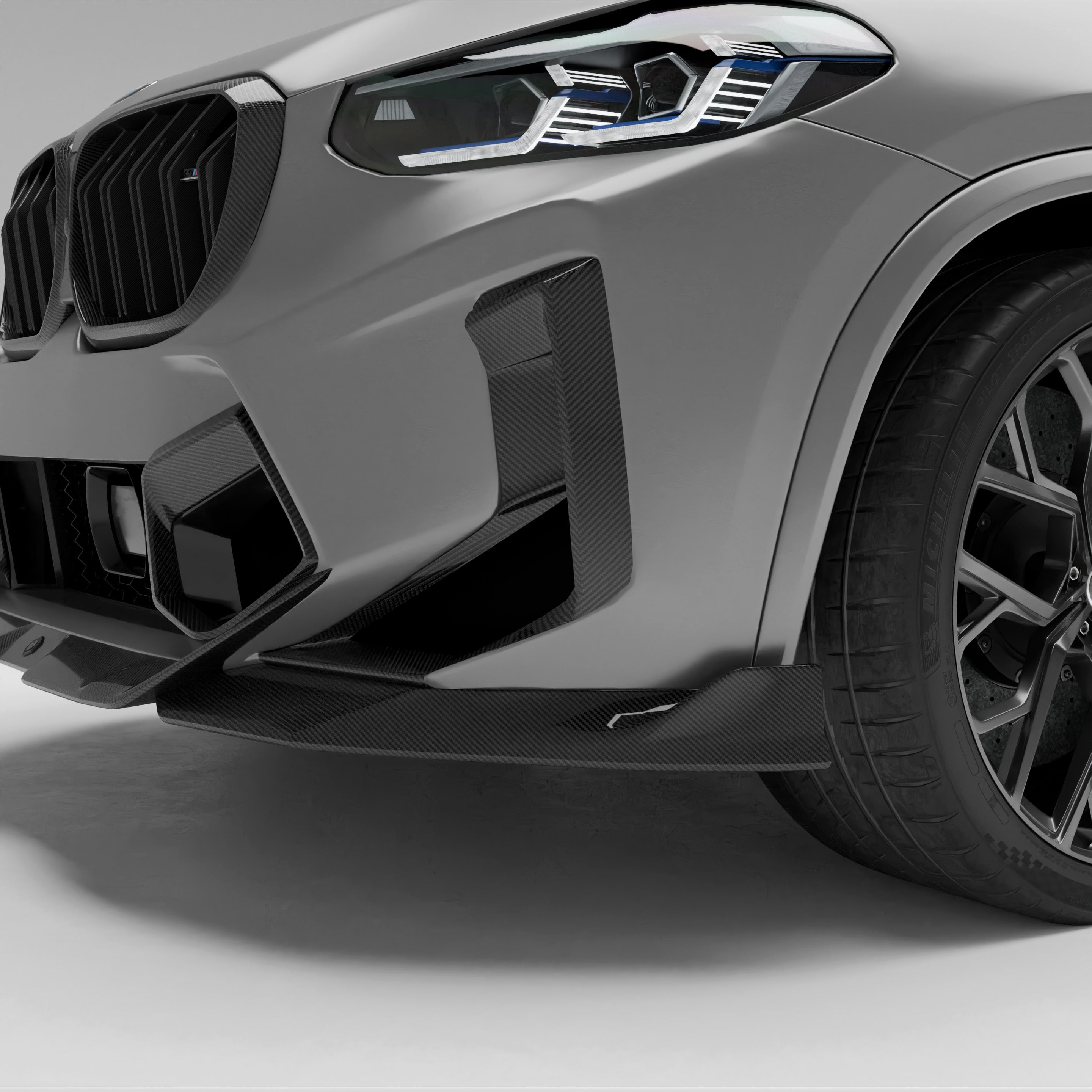 RevoZport Carbon Fiber Bumper Air Intake Covers Compatible With BMW X4M F98 LCI