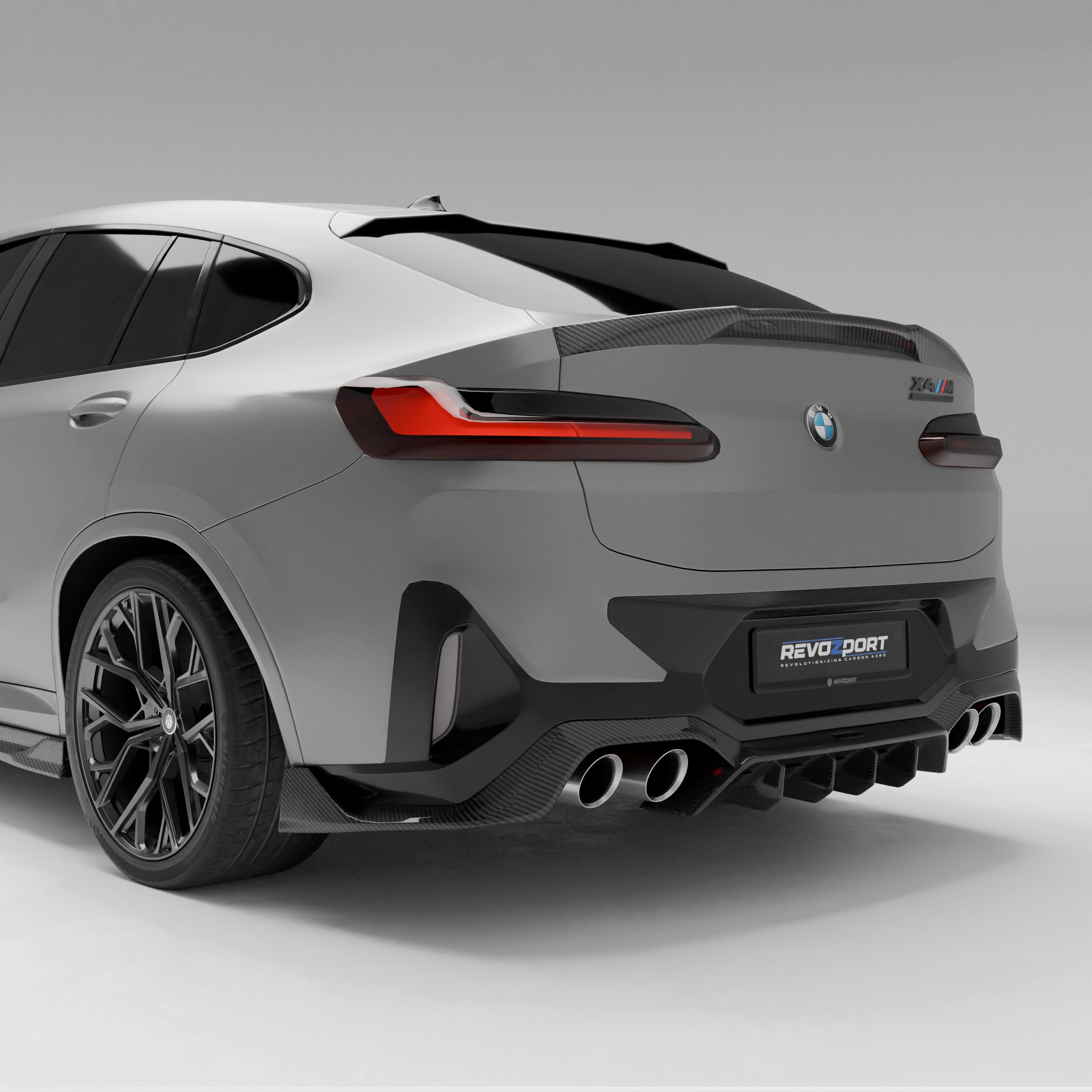 RevoZport Carbon Fiber Rear Diffuser Compatible With BMW X4M F98 LCI